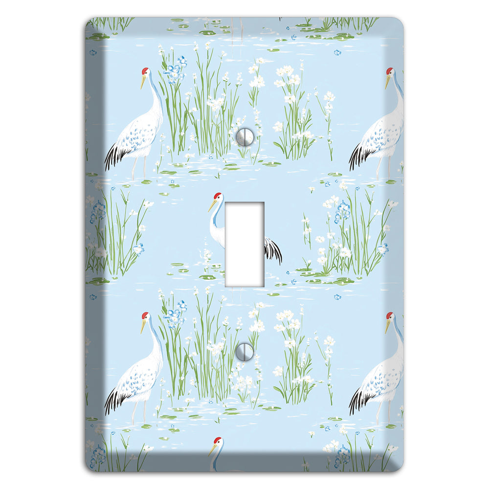 Azure Crane Sanctuary Cover Plates