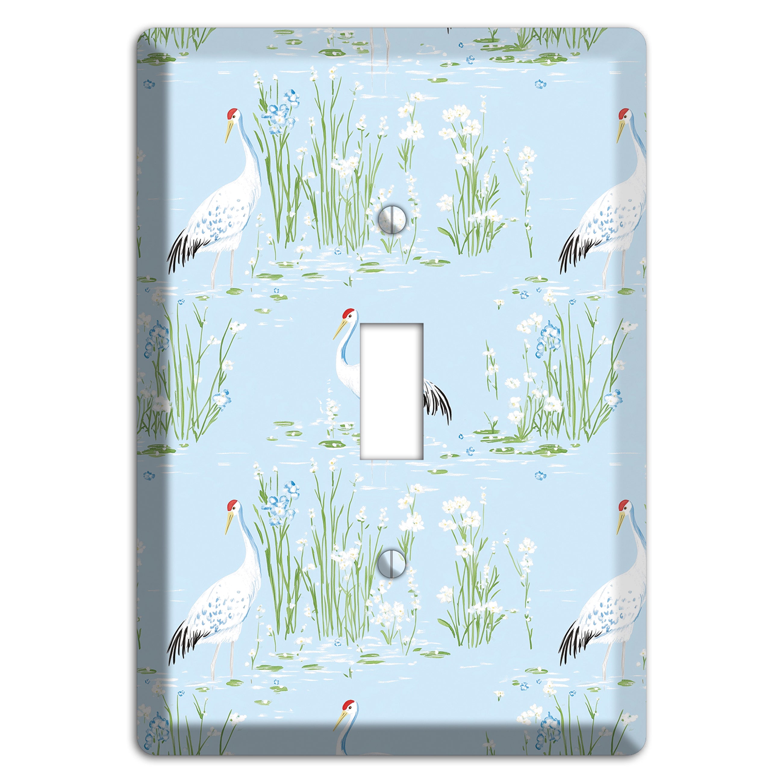 Azure Crane Sanctuary Cover Plates