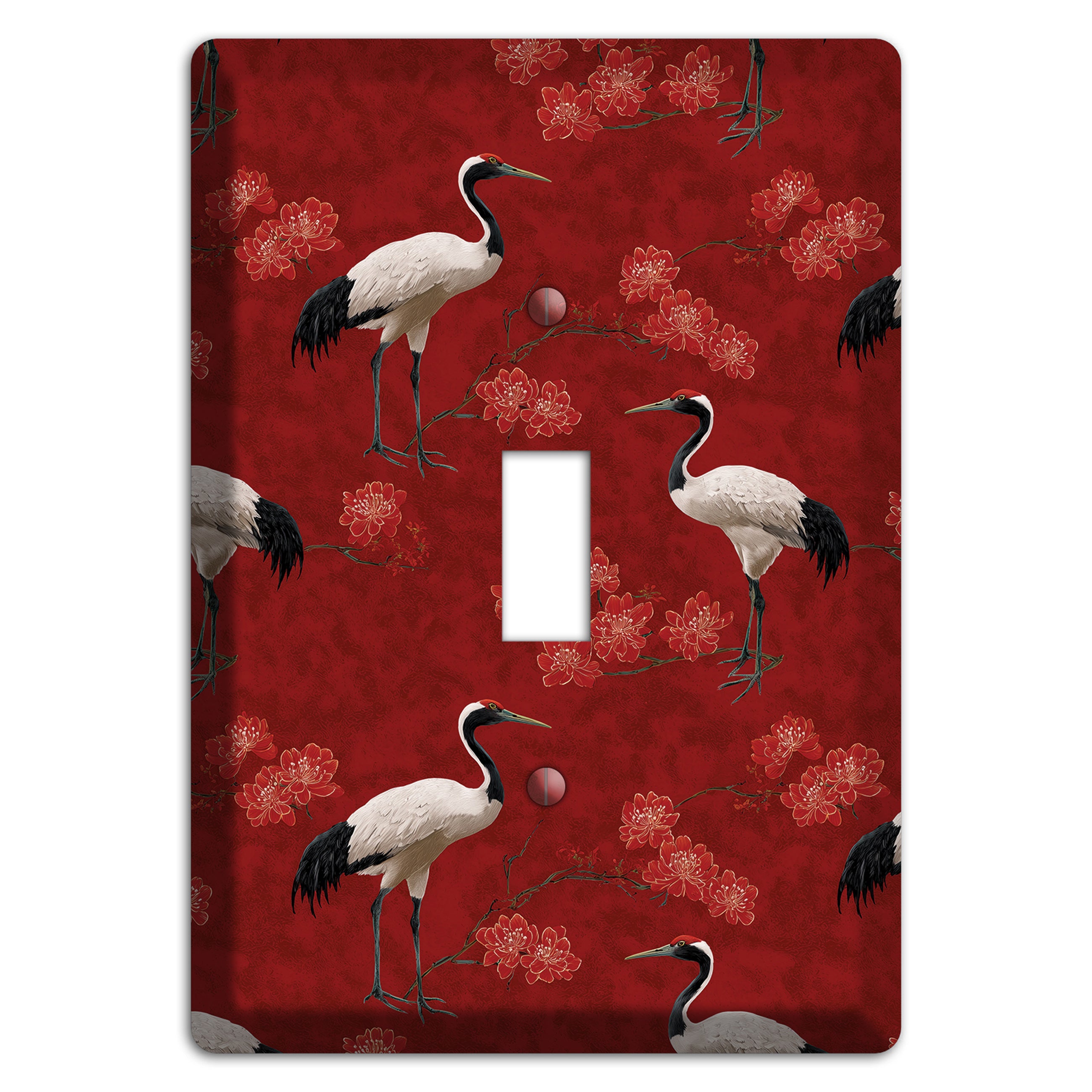 Vermillion Crane Bloom Cover Plates