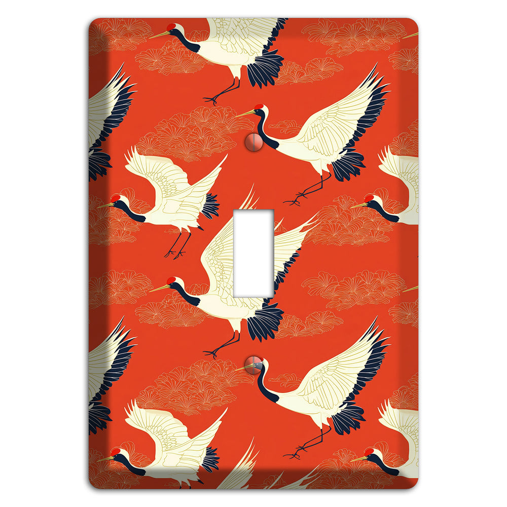 Vermillion Crane Flight Cover Plates