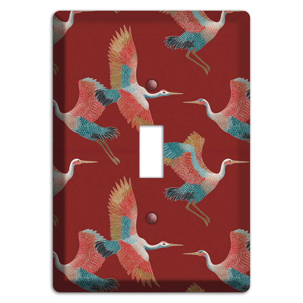 Crimson Heron Dance Cover Plates