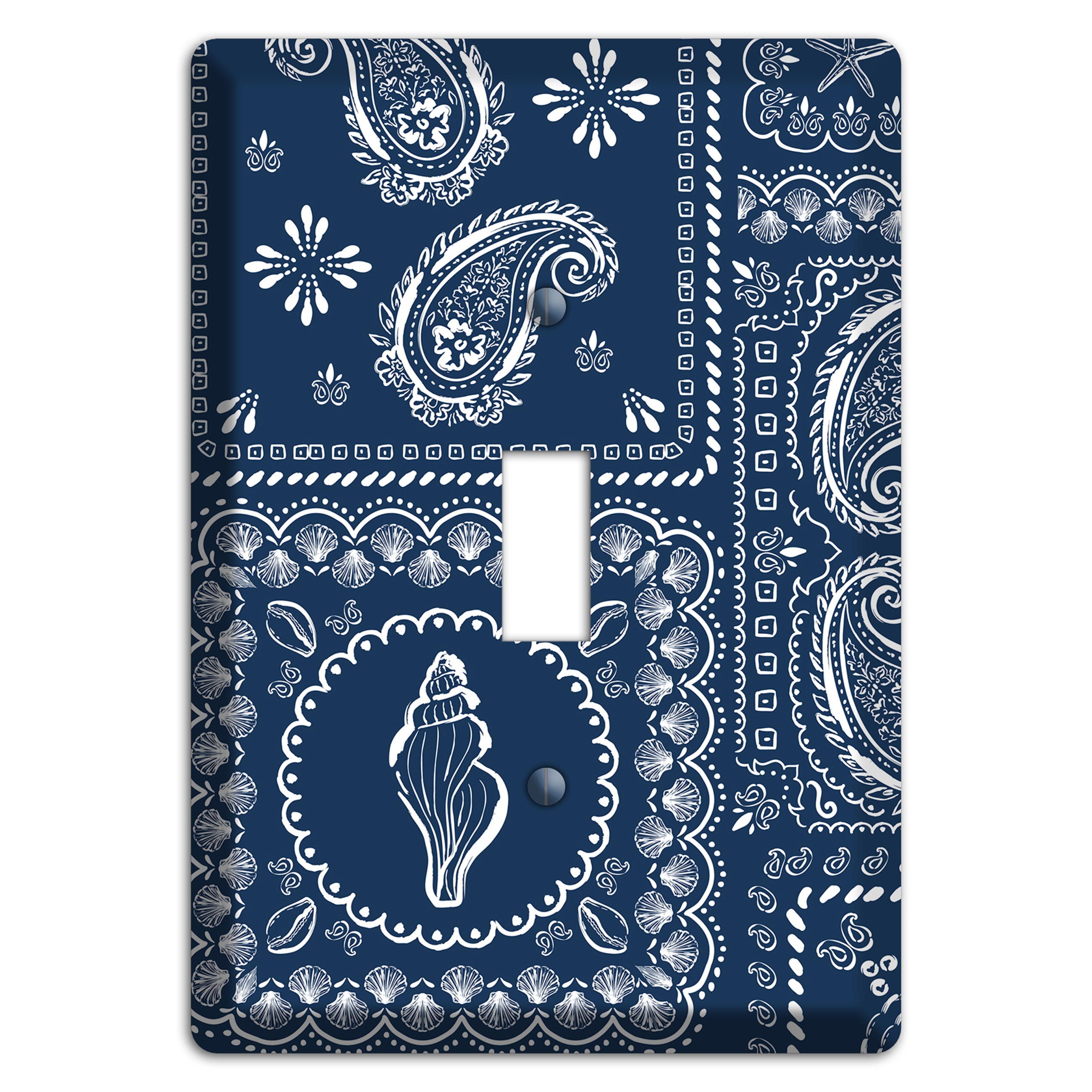Navy Paisley Patchwork Cover Plates