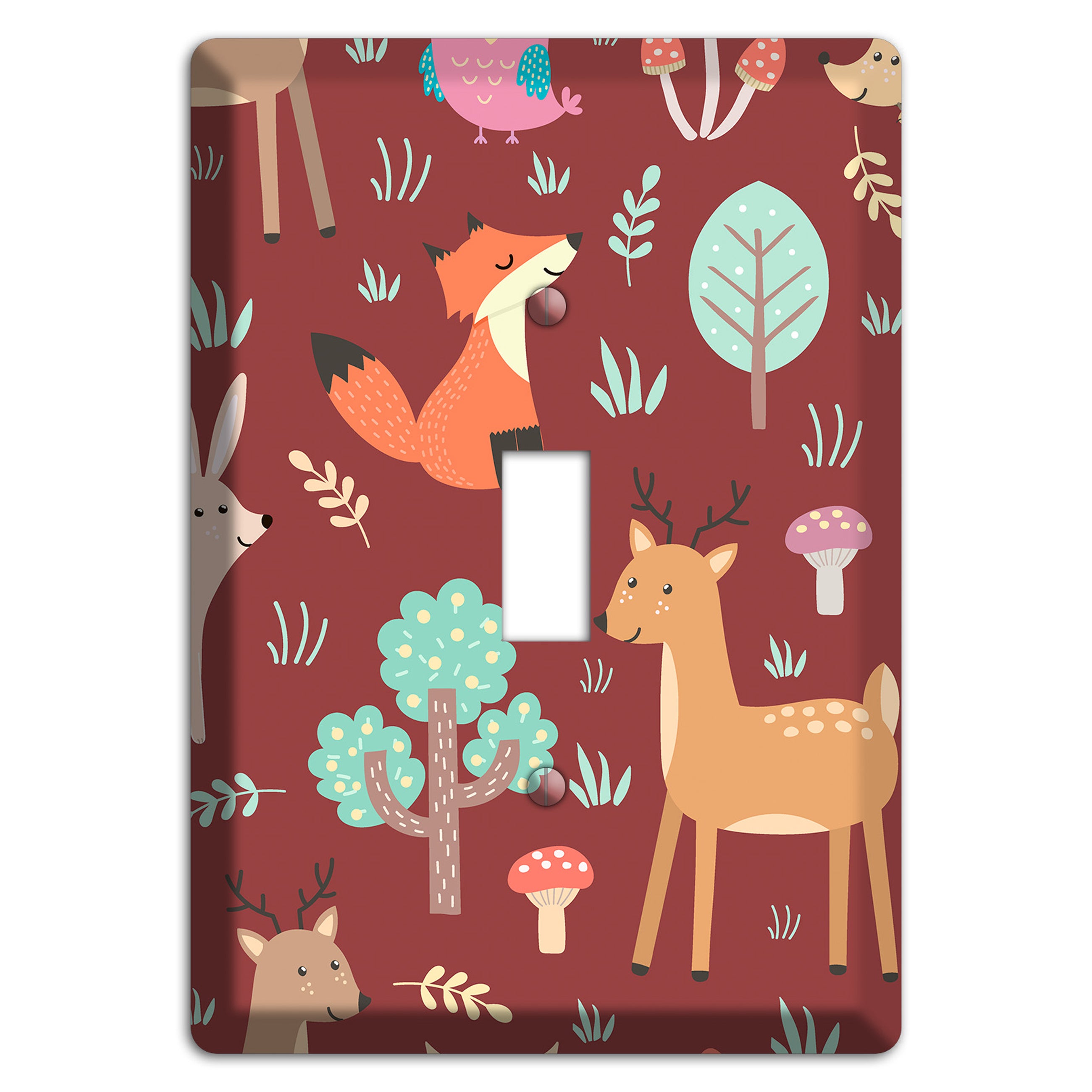 Woodland Friends (Maroon) Cover Plates