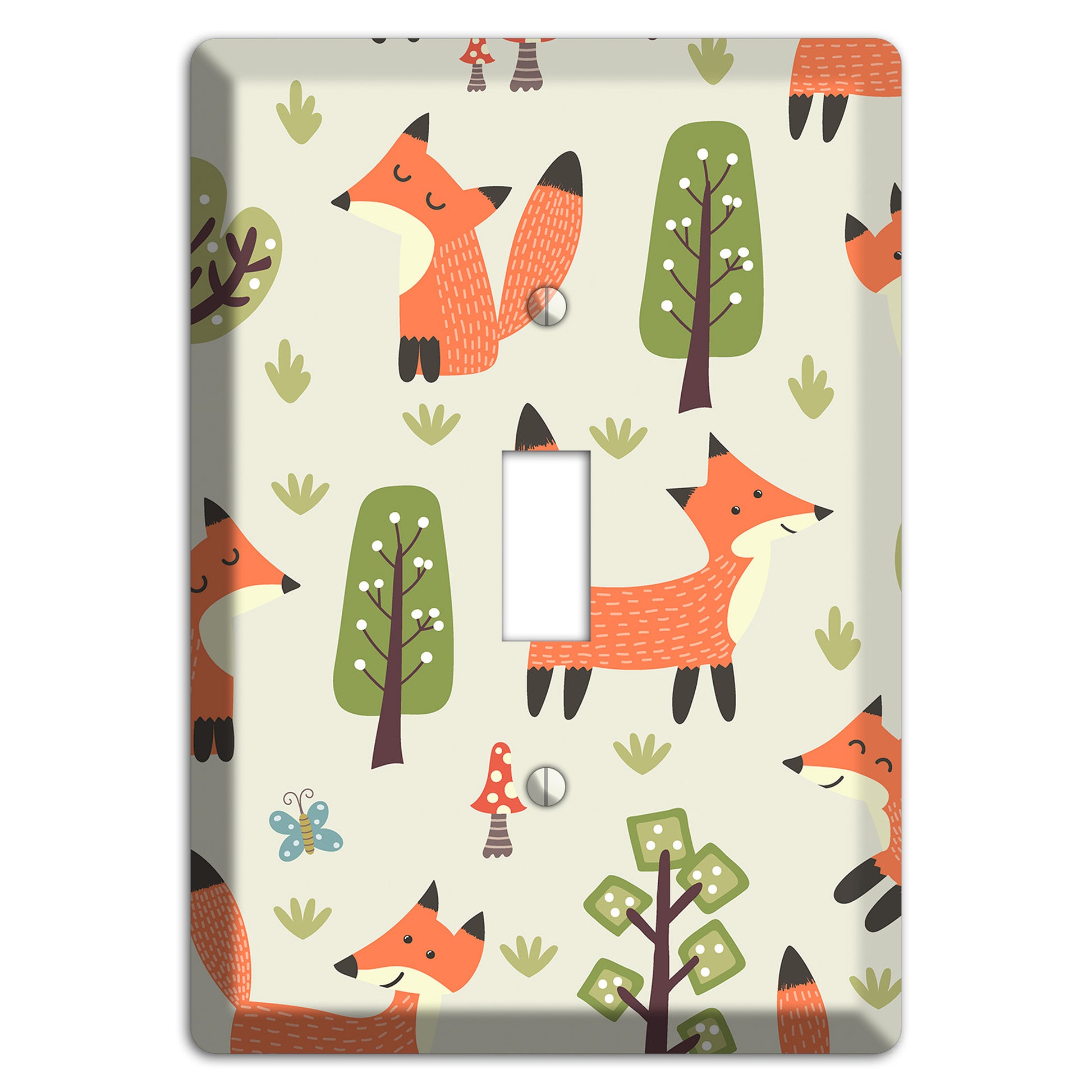Fox & Forest (Olive) Cover Plates