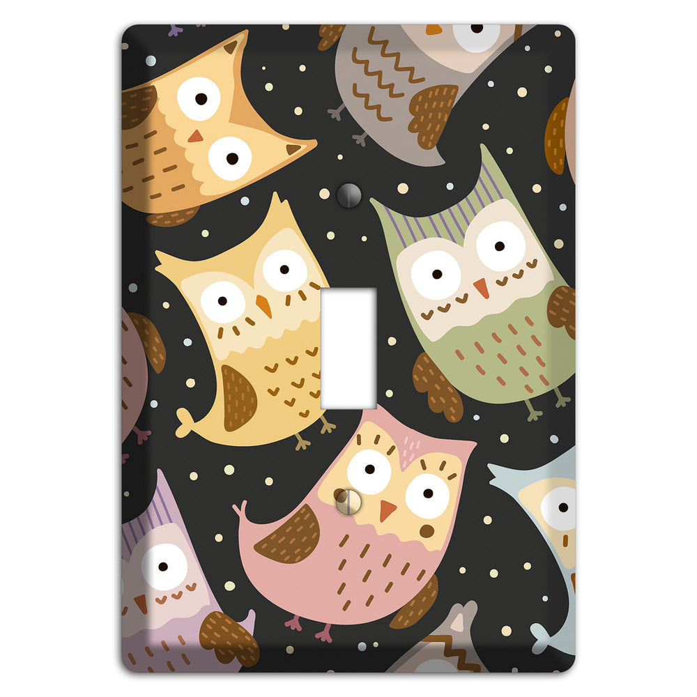 Sleepy Owls (Charcoal) Cover Plates