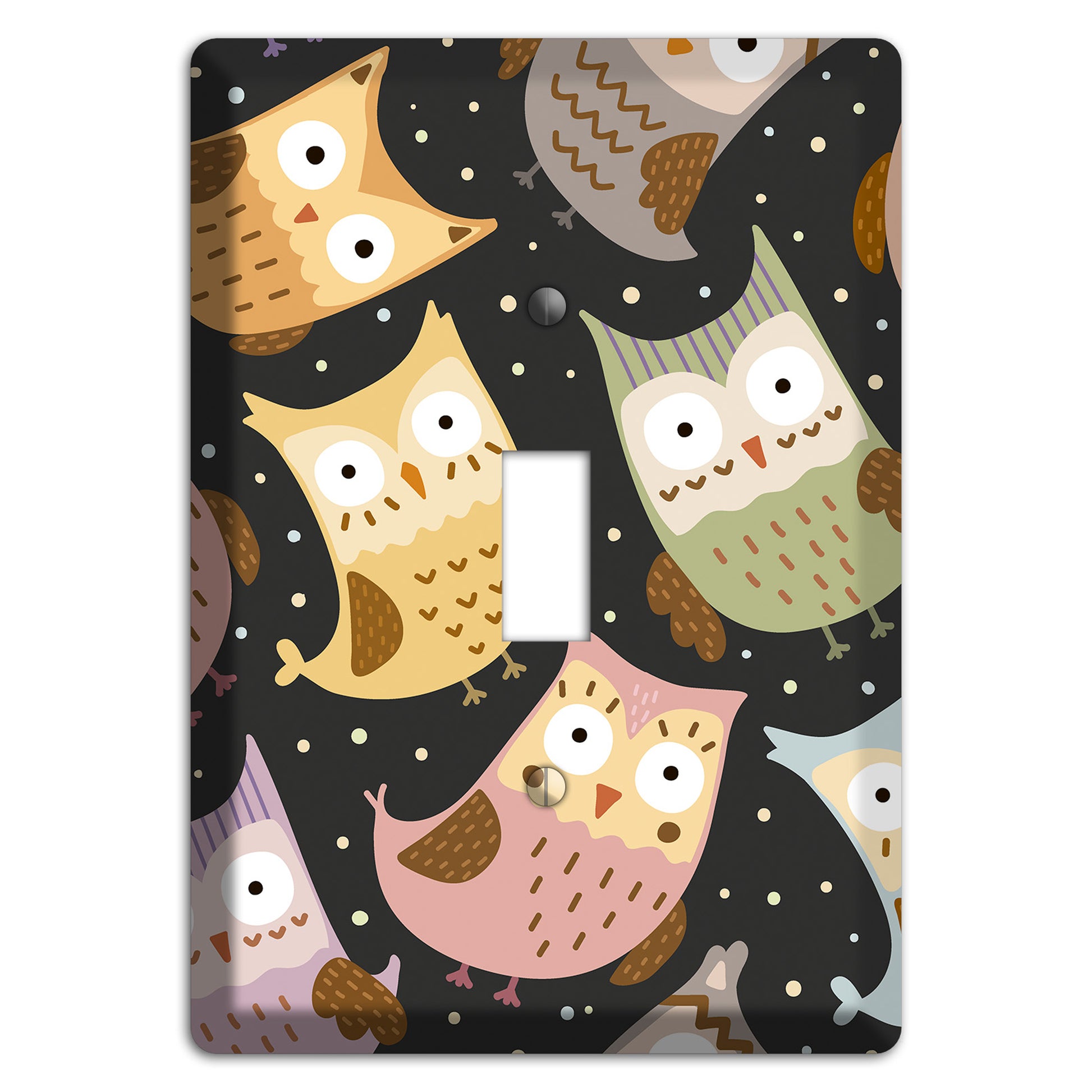 Sleepy Owls (Charcoal) Cover Plates