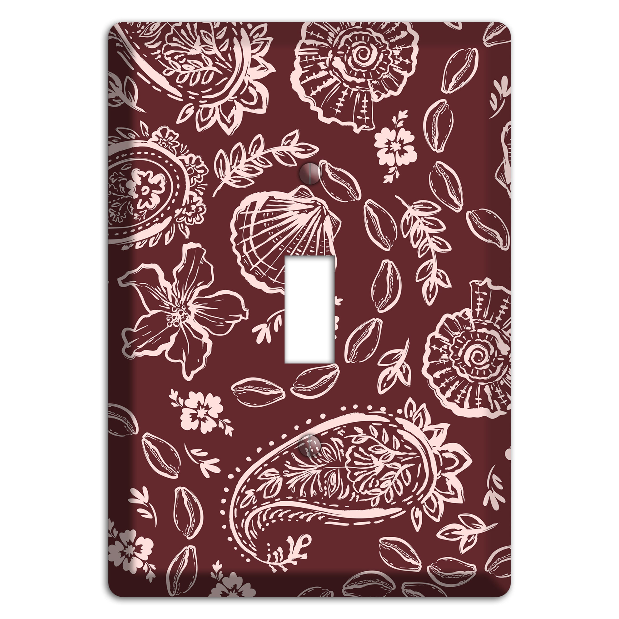 Crimson Shell Paisley Cover Plates