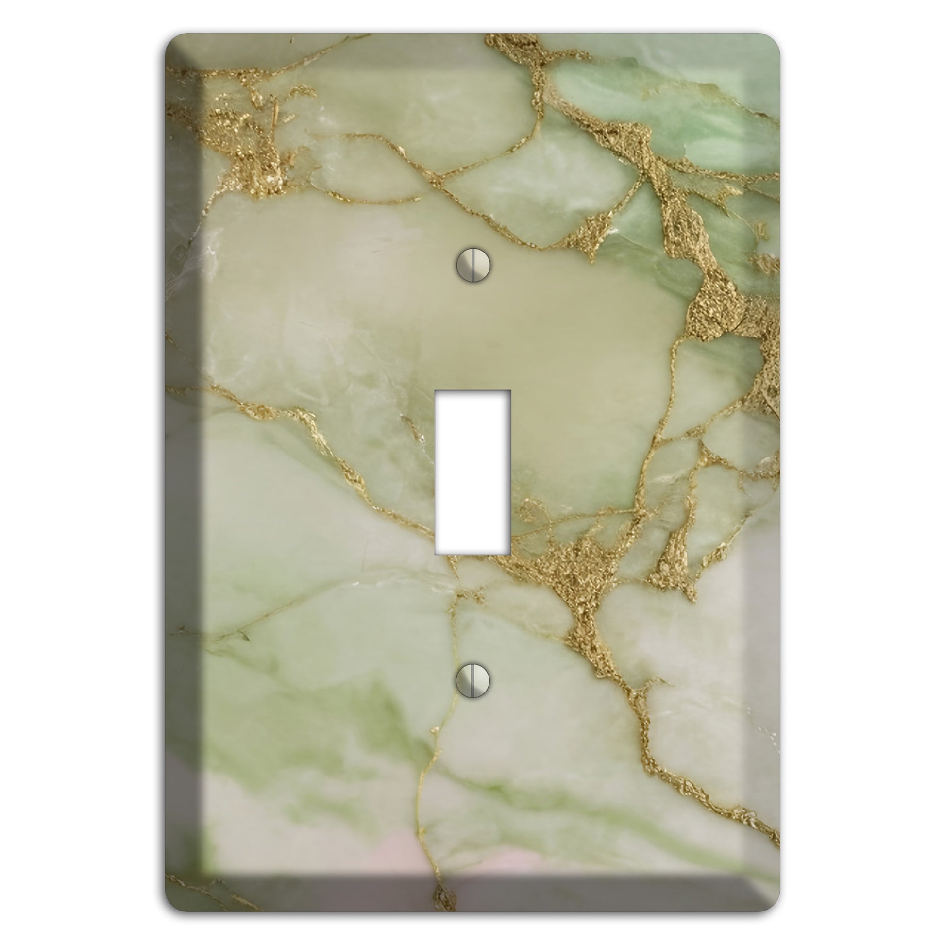 Swamp Green Marble Cover Plates