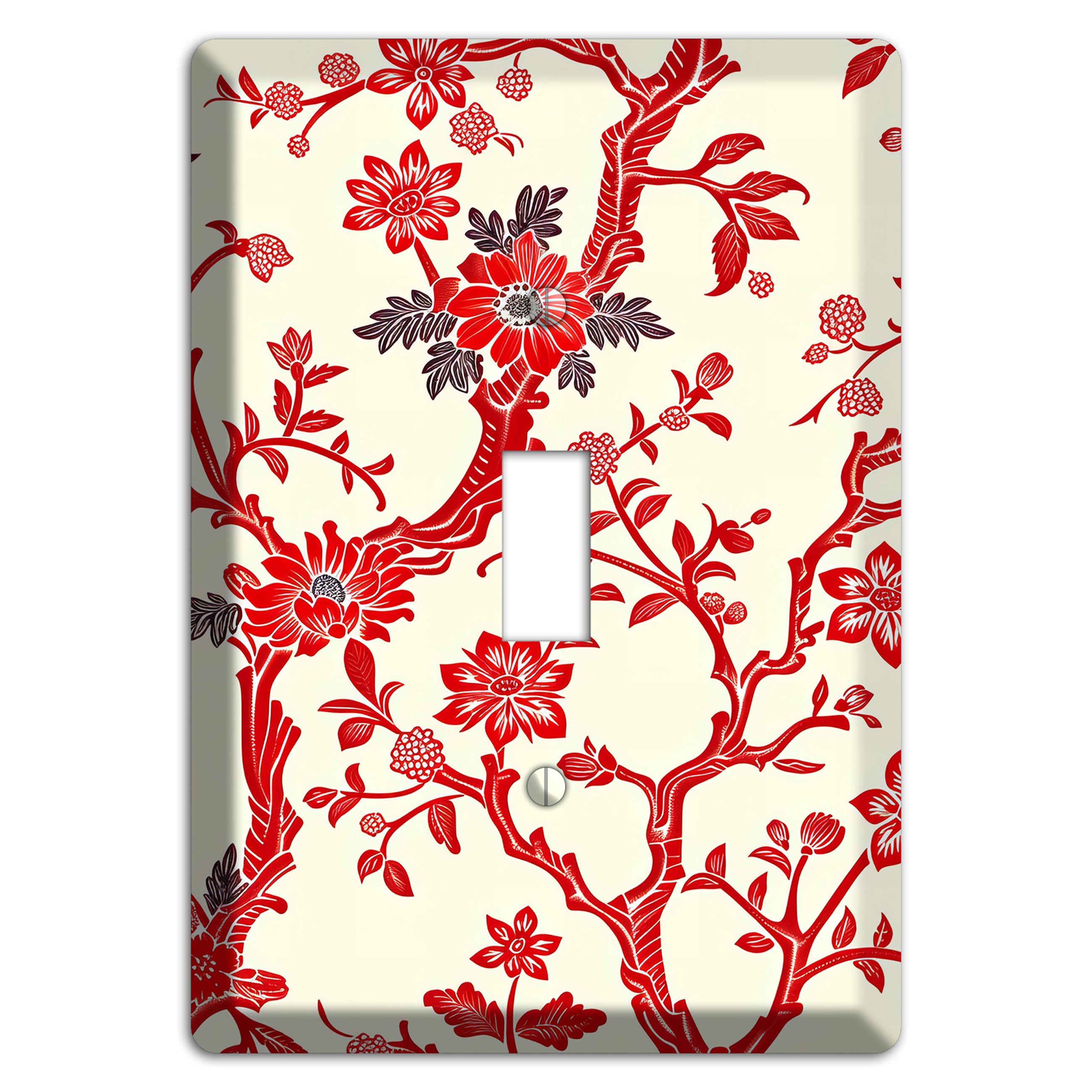 Crimson Branch & Bloom Cover Plates