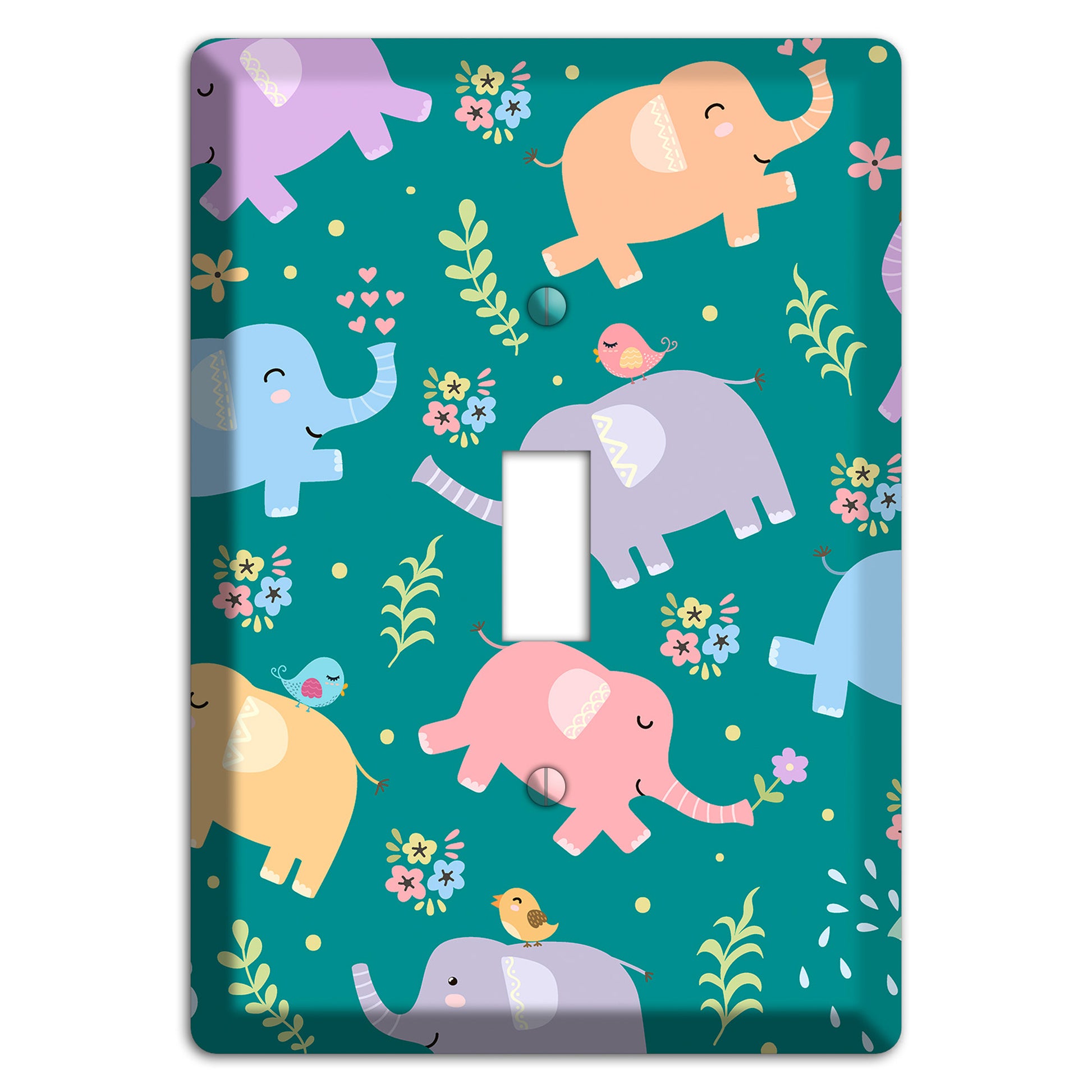 Elephant Parade (Teal) Cover Plates