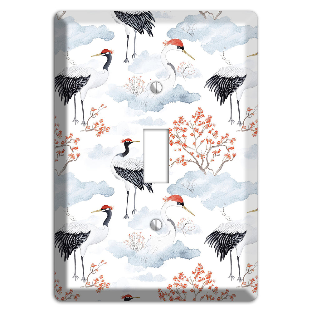 Crimson Crown Cranes Cover Plates