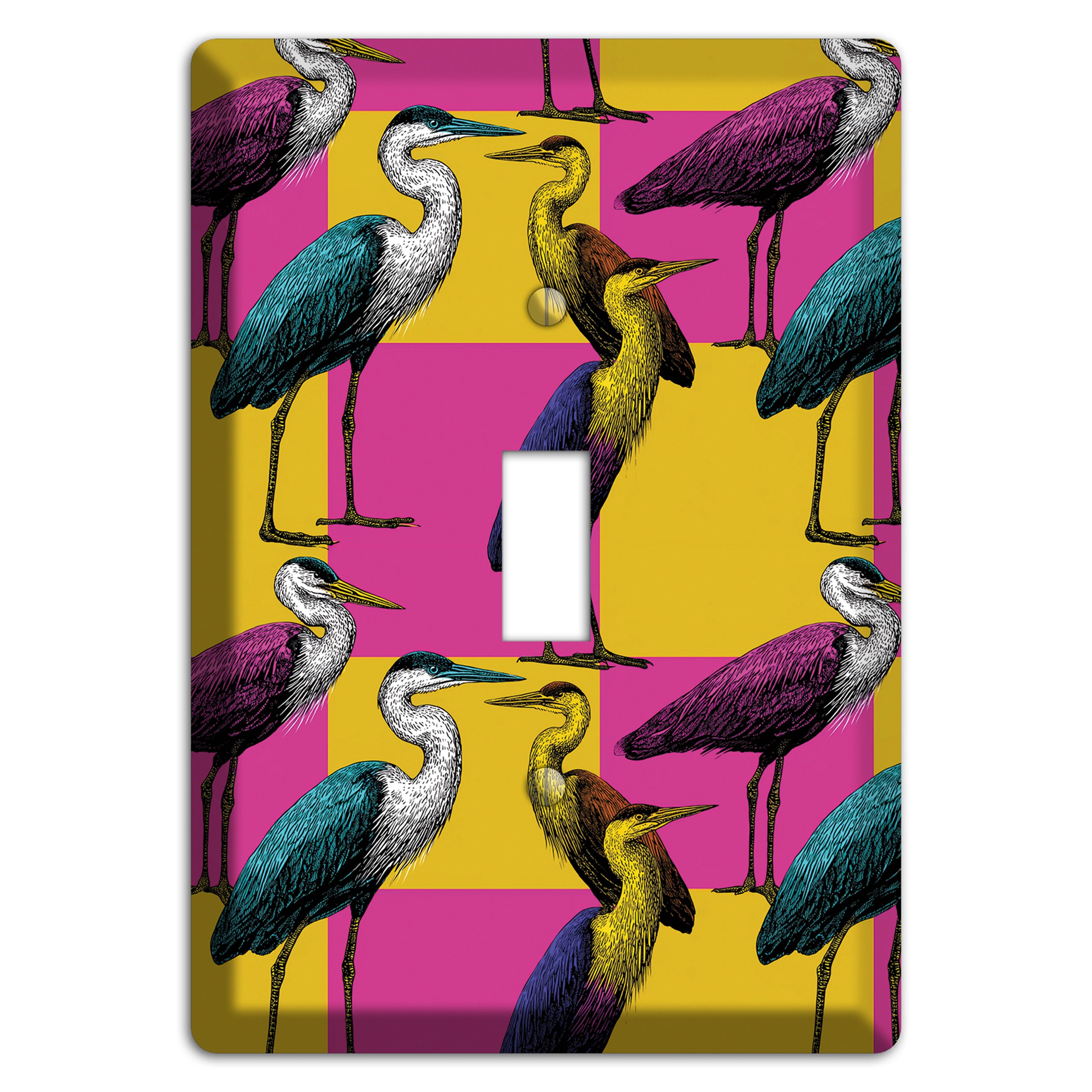 Magenta Heron Grid Cover Plates