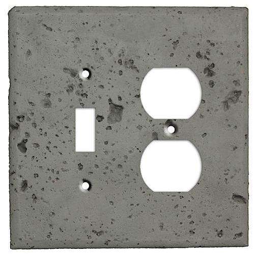 Dark Gray Stone Toggle / Duplex Outlet Cover Plate