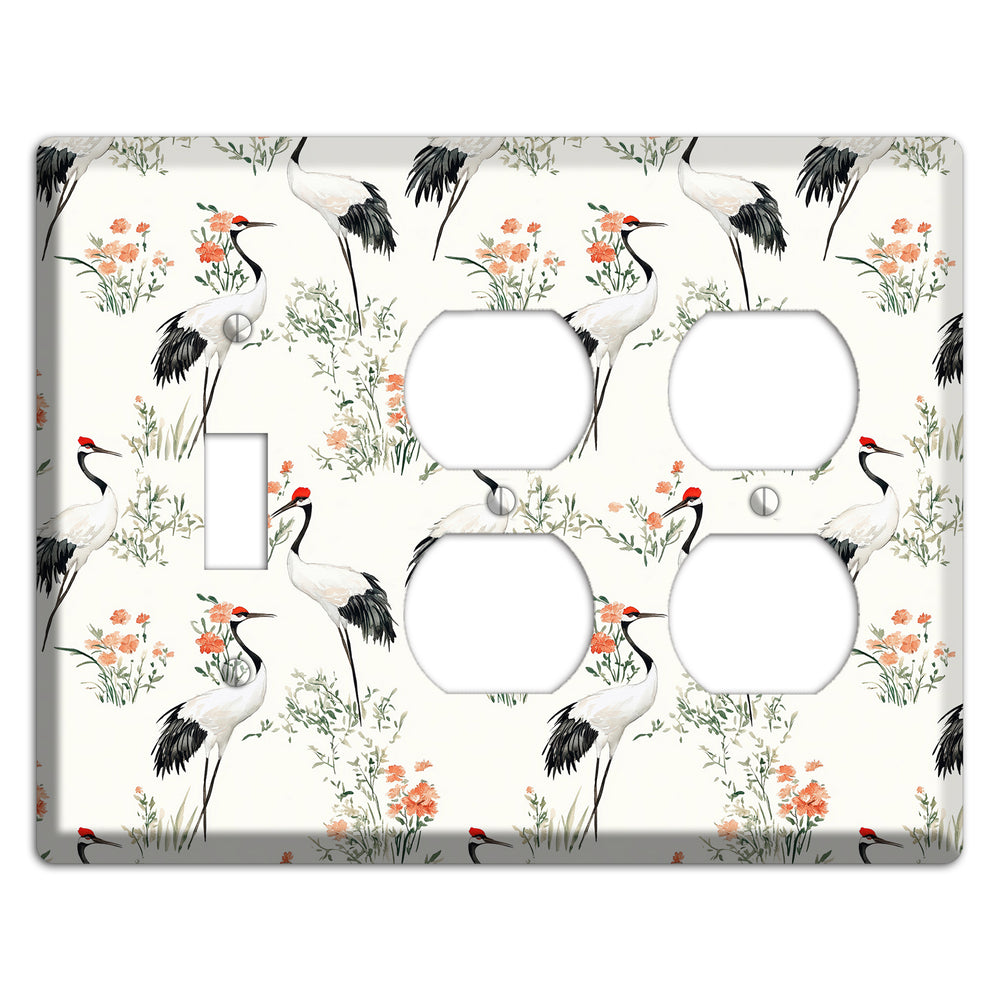 Coral Meadow Flight Toggle / 2 Duplex Wallplate
