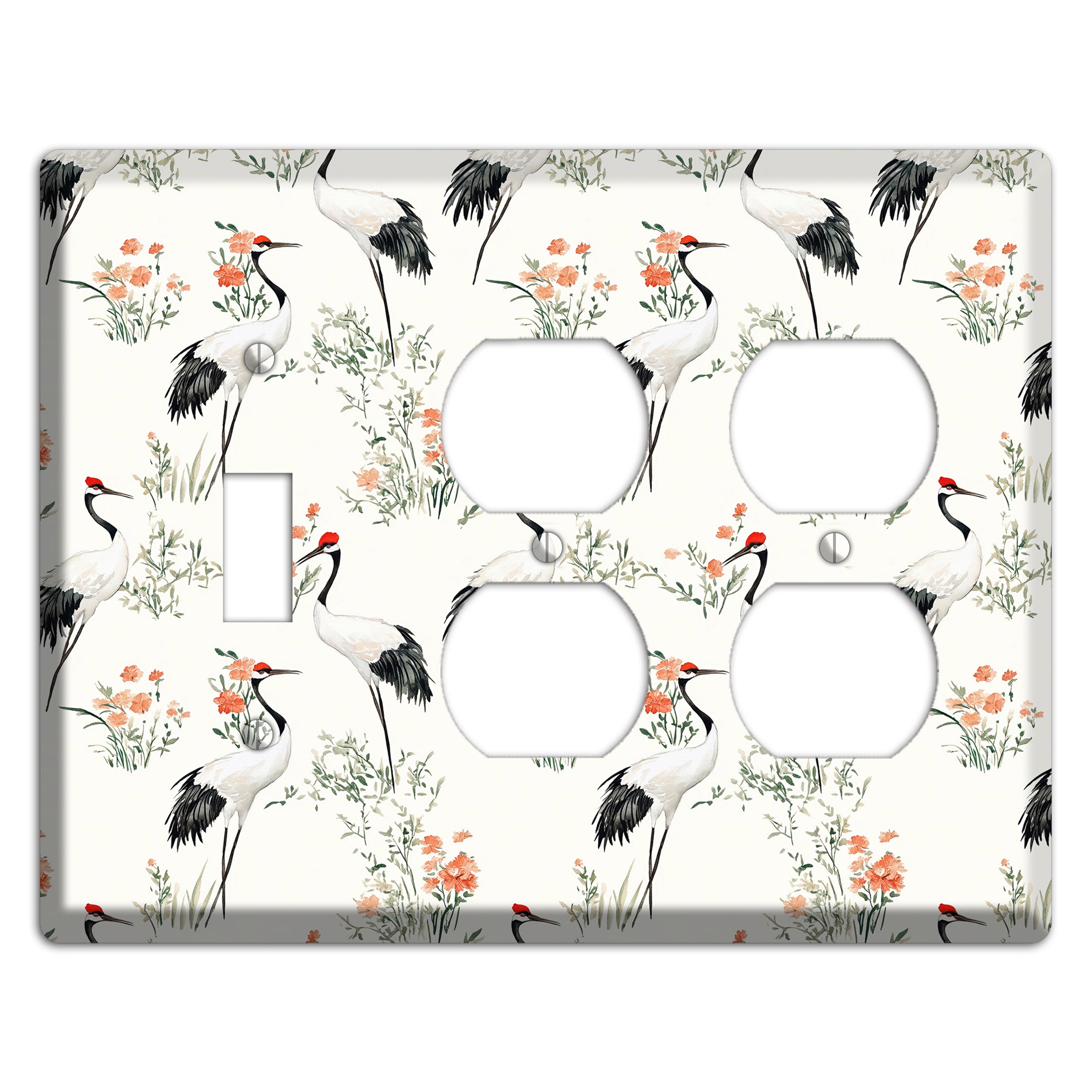 Coral Meadow Flight Toggle / 2 Duplex Wallplate