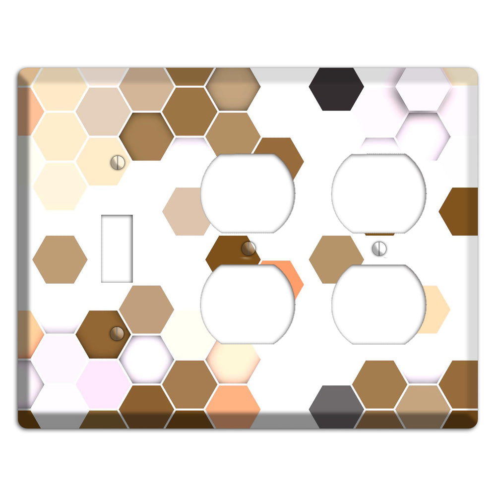 Hex Grid ‚Äì Sunset Terracotta Toggle / 2 Duplex Wallplate