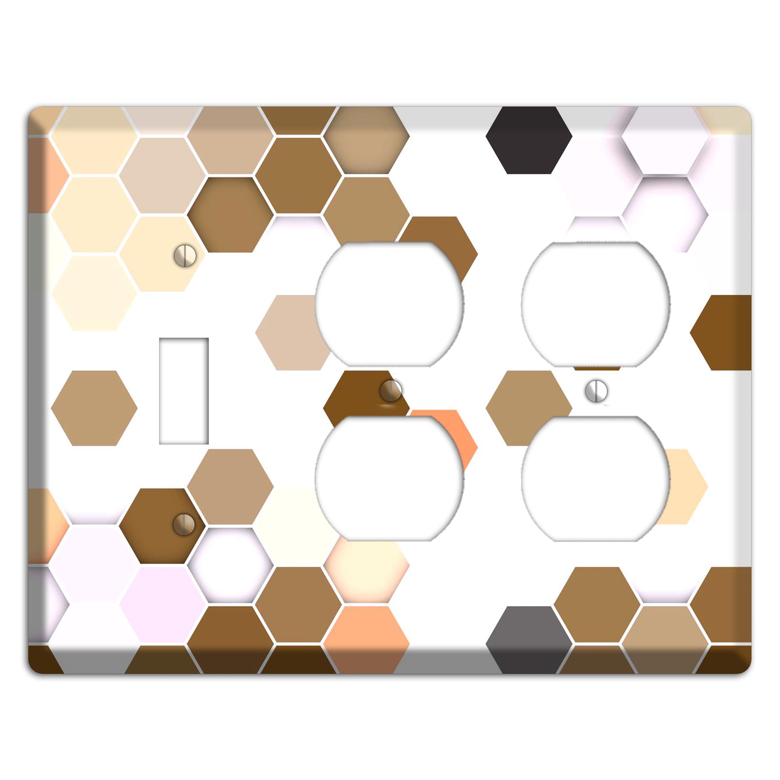 Hex Grid – Sunset Terracotta Toggle / 2 Duplex Wallplate