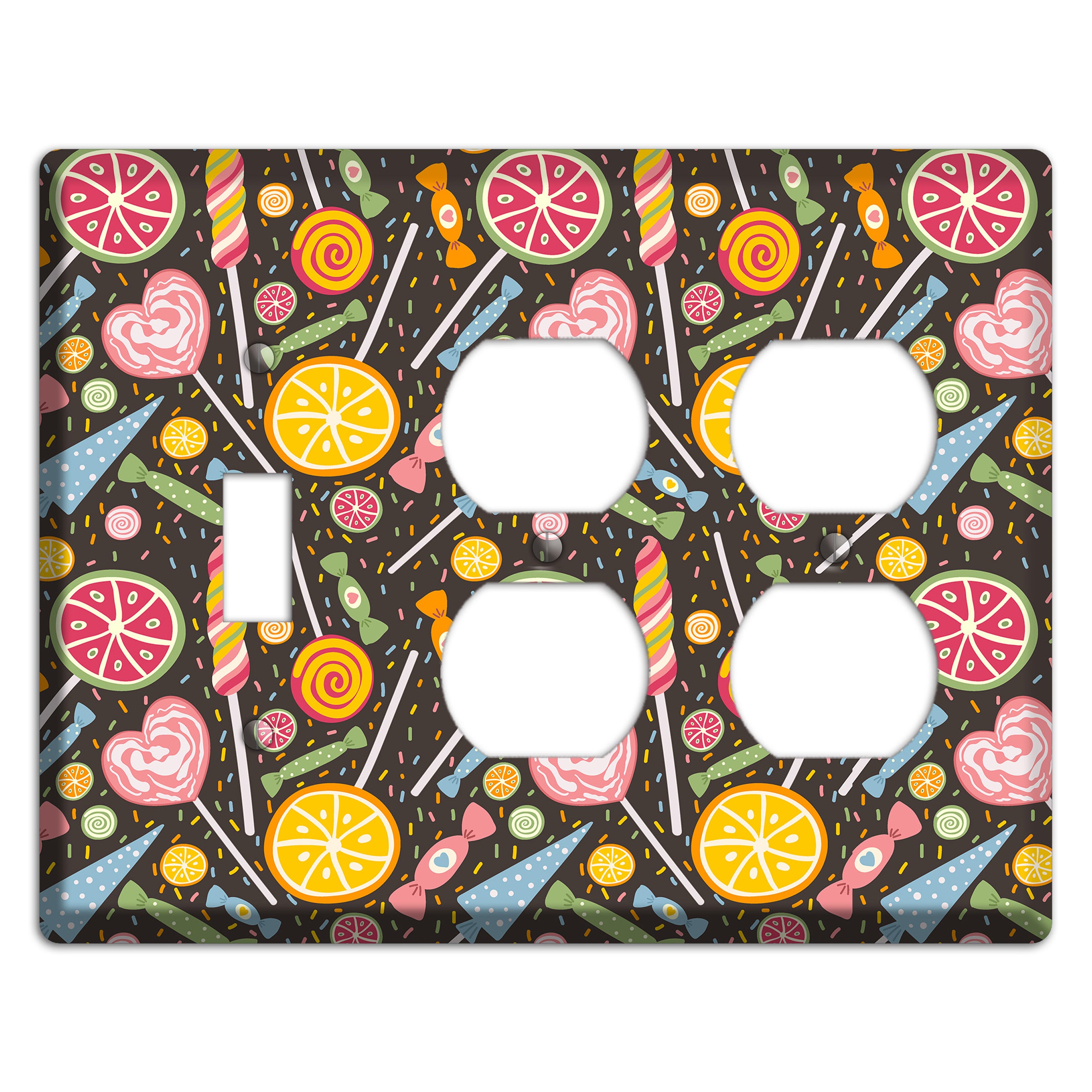 Candy Carnival (Dark) Toggle / 2 Duplex Wallplate