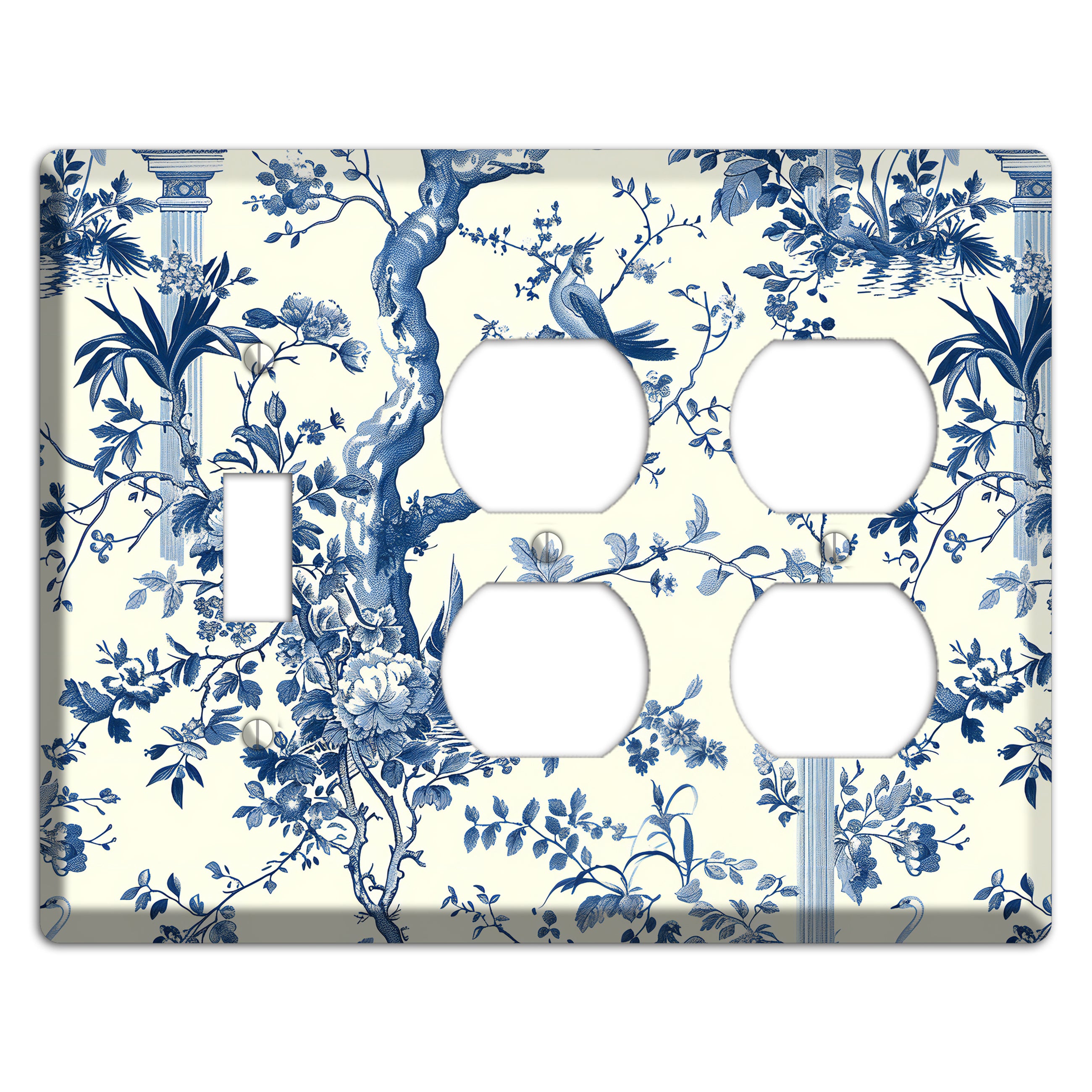 Pagoda & Plume Toggle / 2 Duplex Wallplate