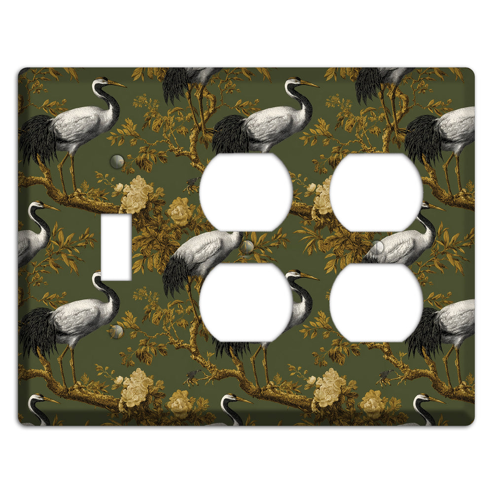 Olive Toile Sanctuary Toggle / 2 Duplex Wallplate