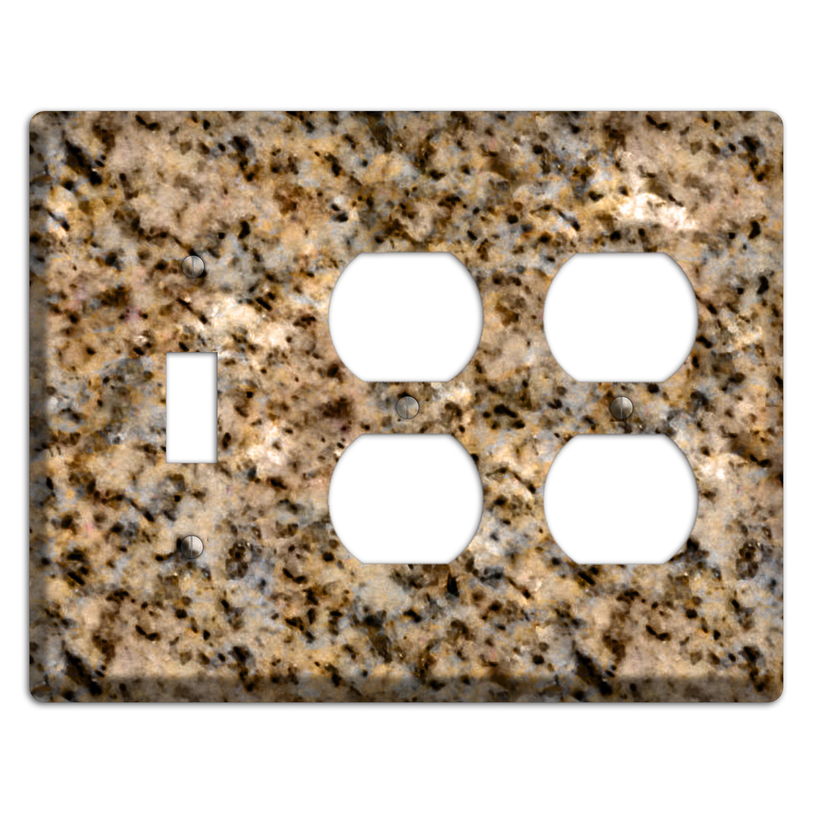Giallo Ornamental Granite Toggle / 2 Duplex Wallplate