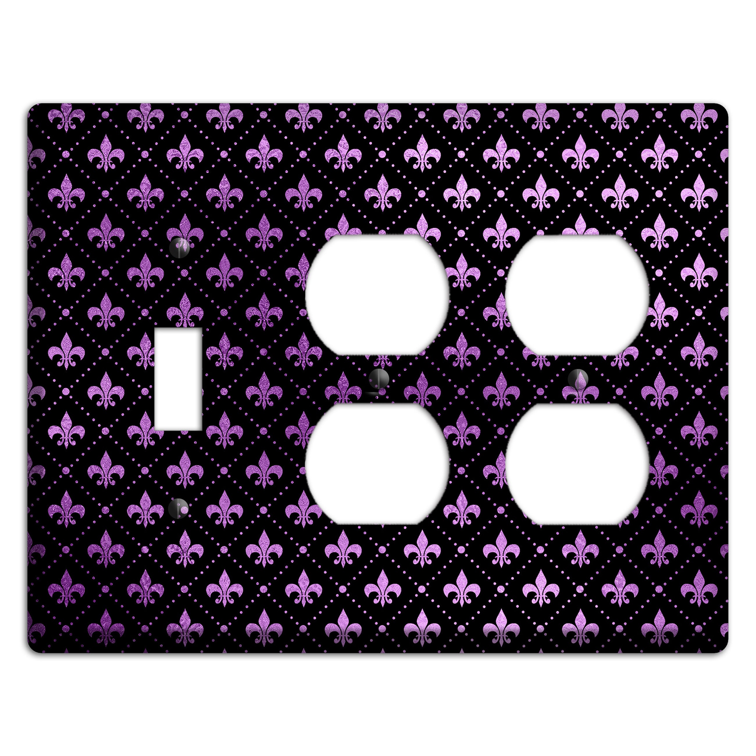Royal Lilac Grid Toggle / 2 Duplex Wallplate