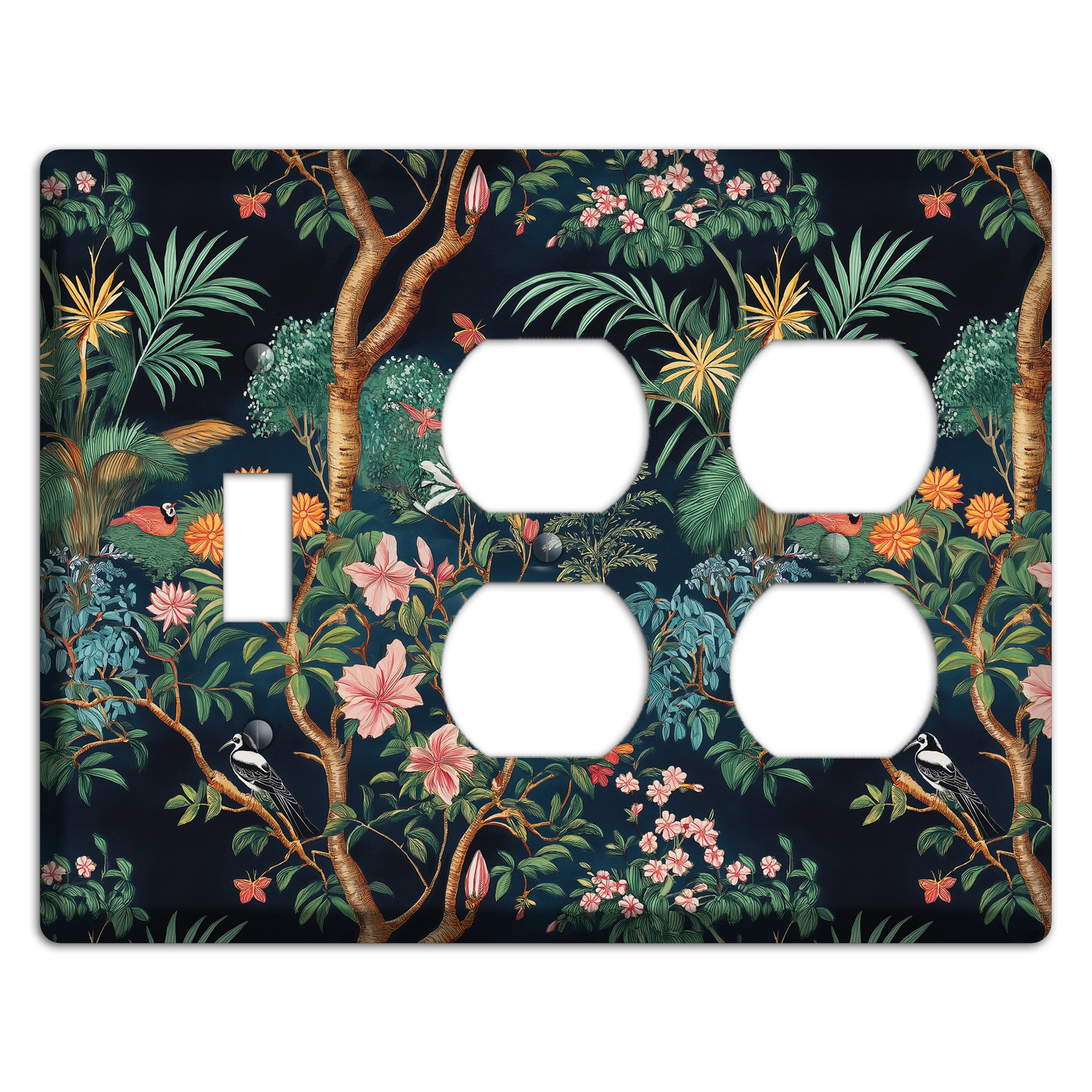 Jungle Nocturne Toggle / 2 Duplex Wallplate