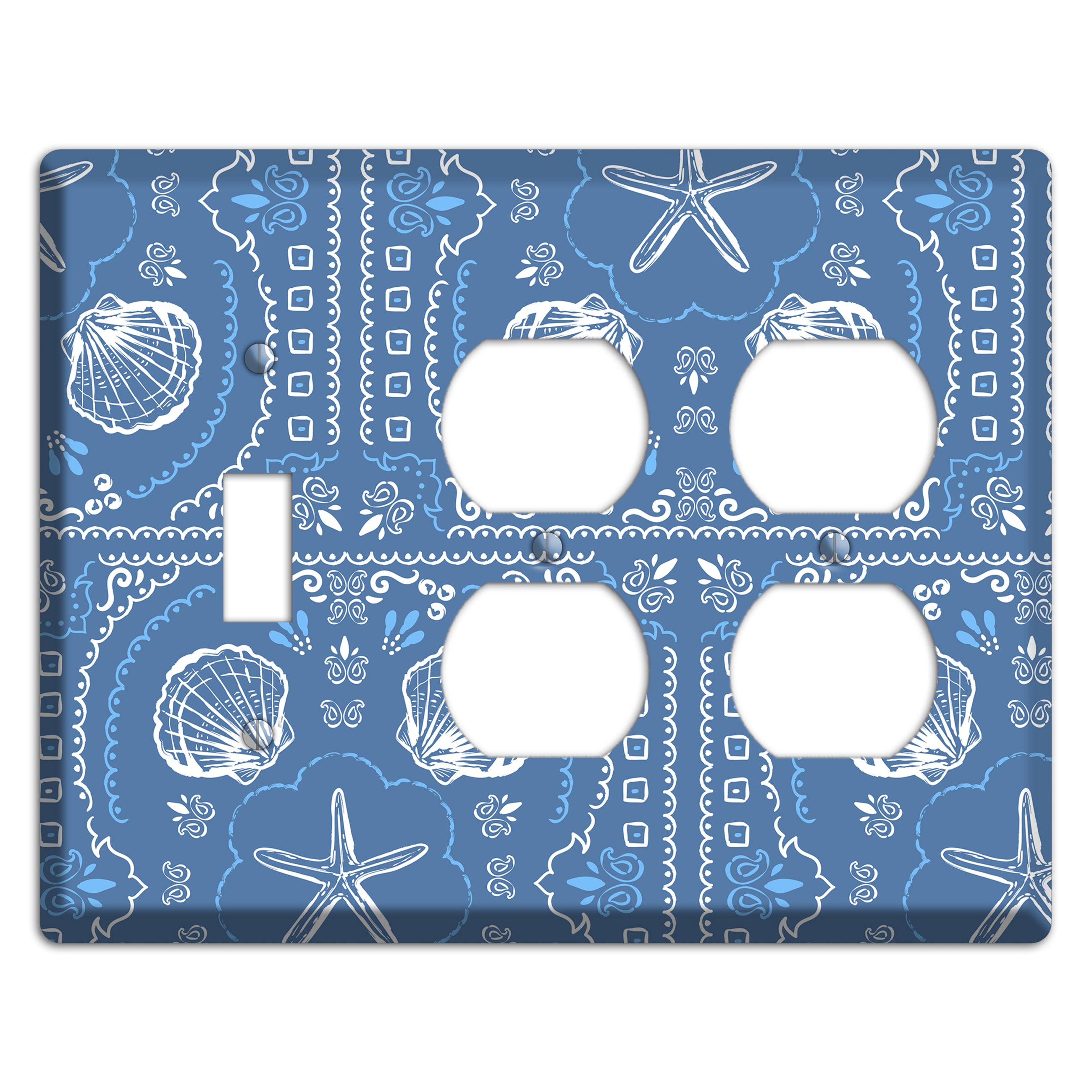 Cerulean Bandana Shore Toggle / 2 Duplex Wallplate