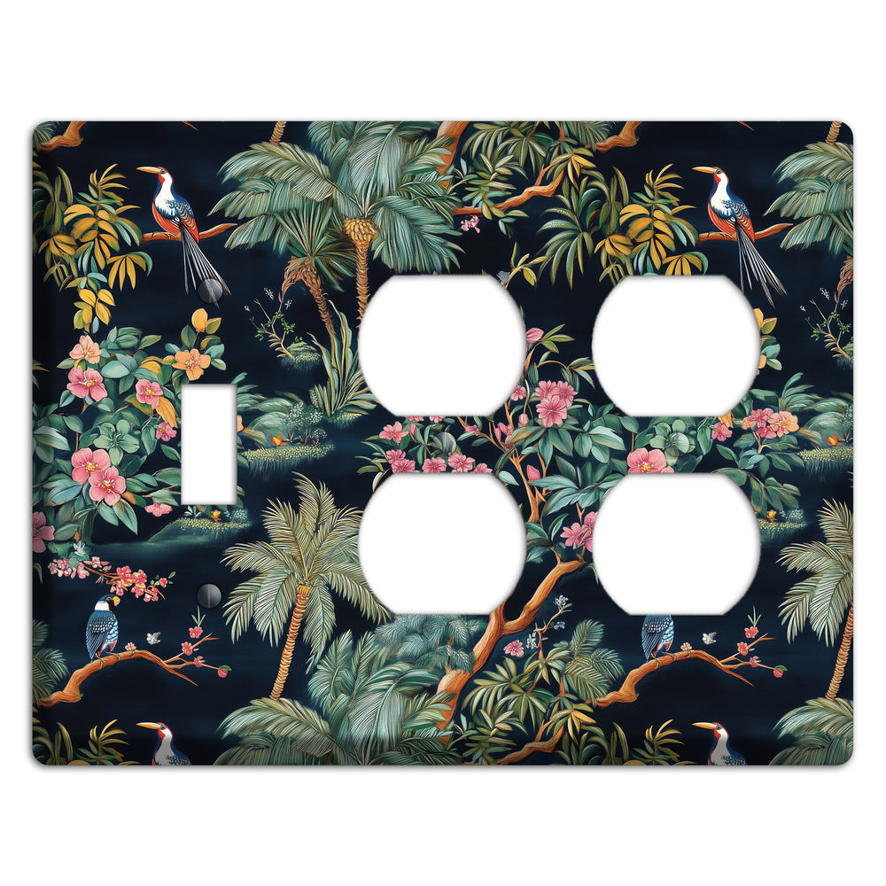 Jungle Nocturne Toggle / 2 Duplex Wallplate