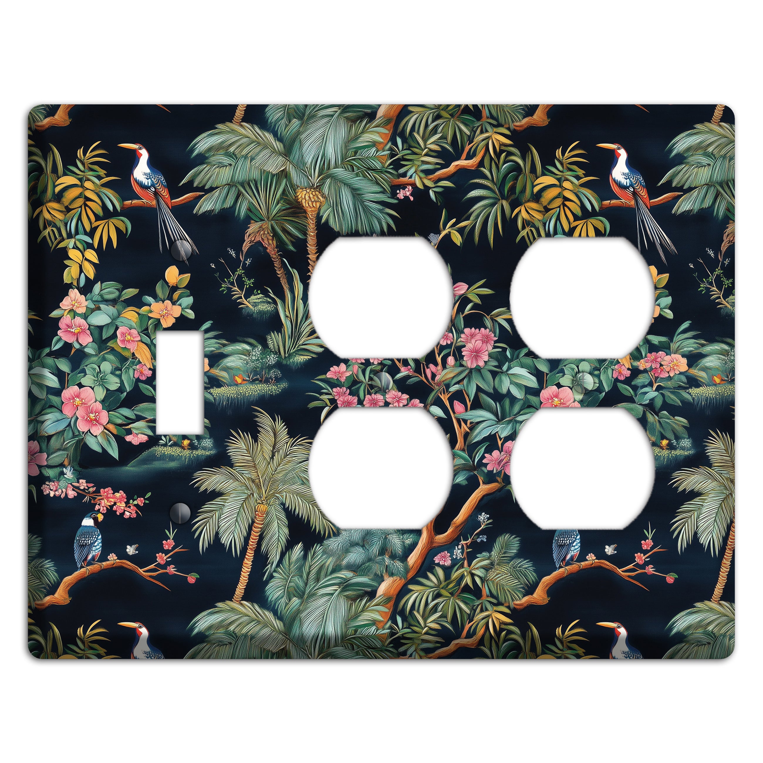 Jungle Nocturne Toggle / 2 Duplex Wallplate
