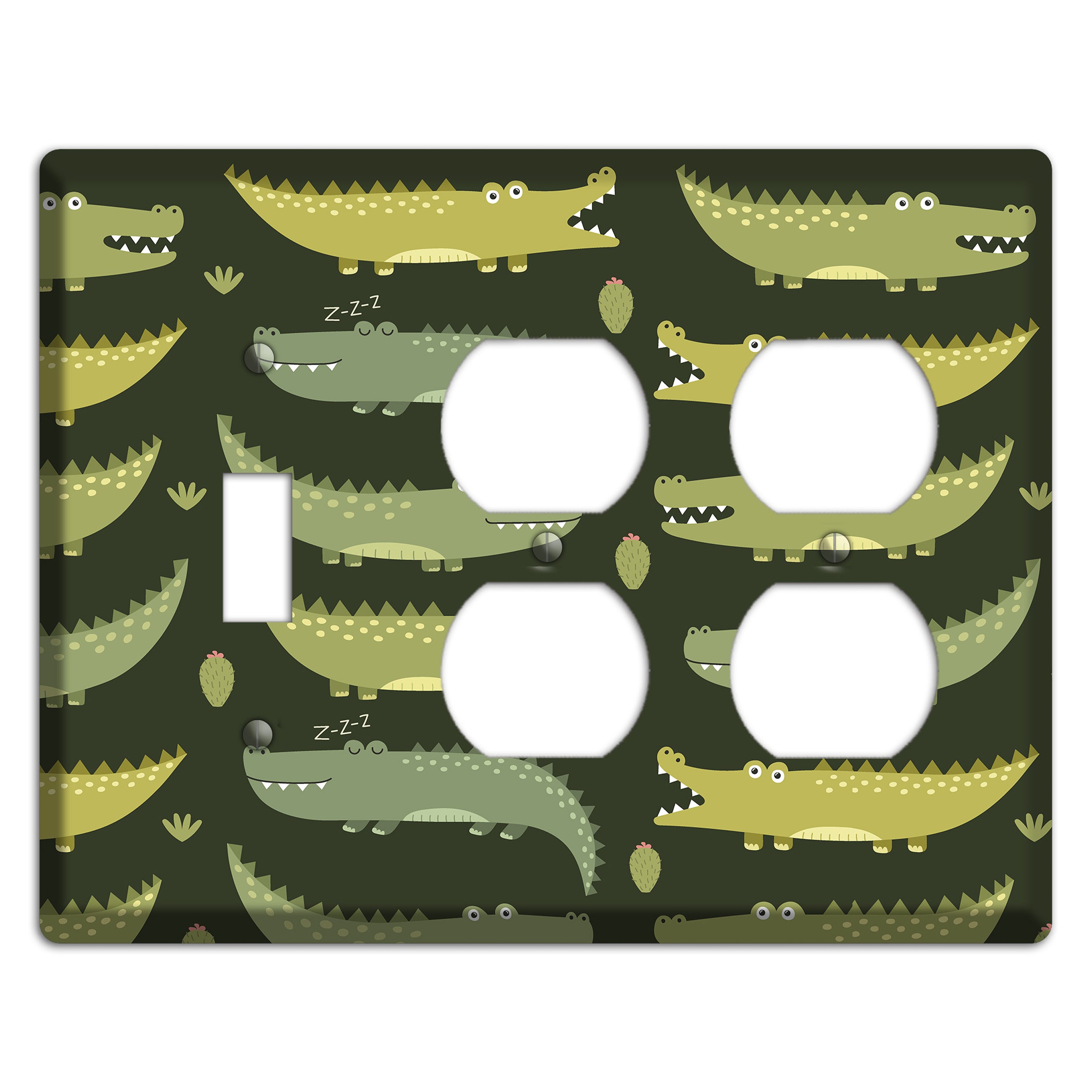 Sleepy Croc Parade Toggle / 2 Duplex Wallplate