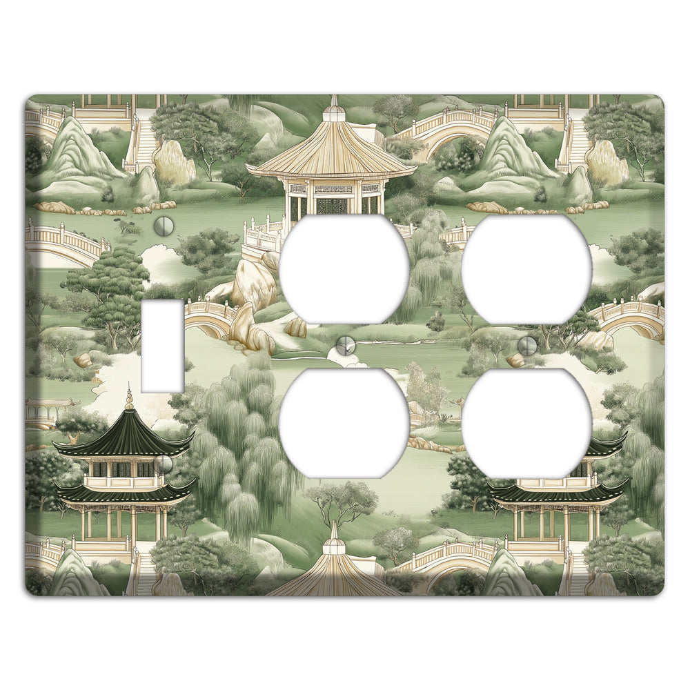 Jade Garden Toile Toggle / 2 Duplex Wallplate