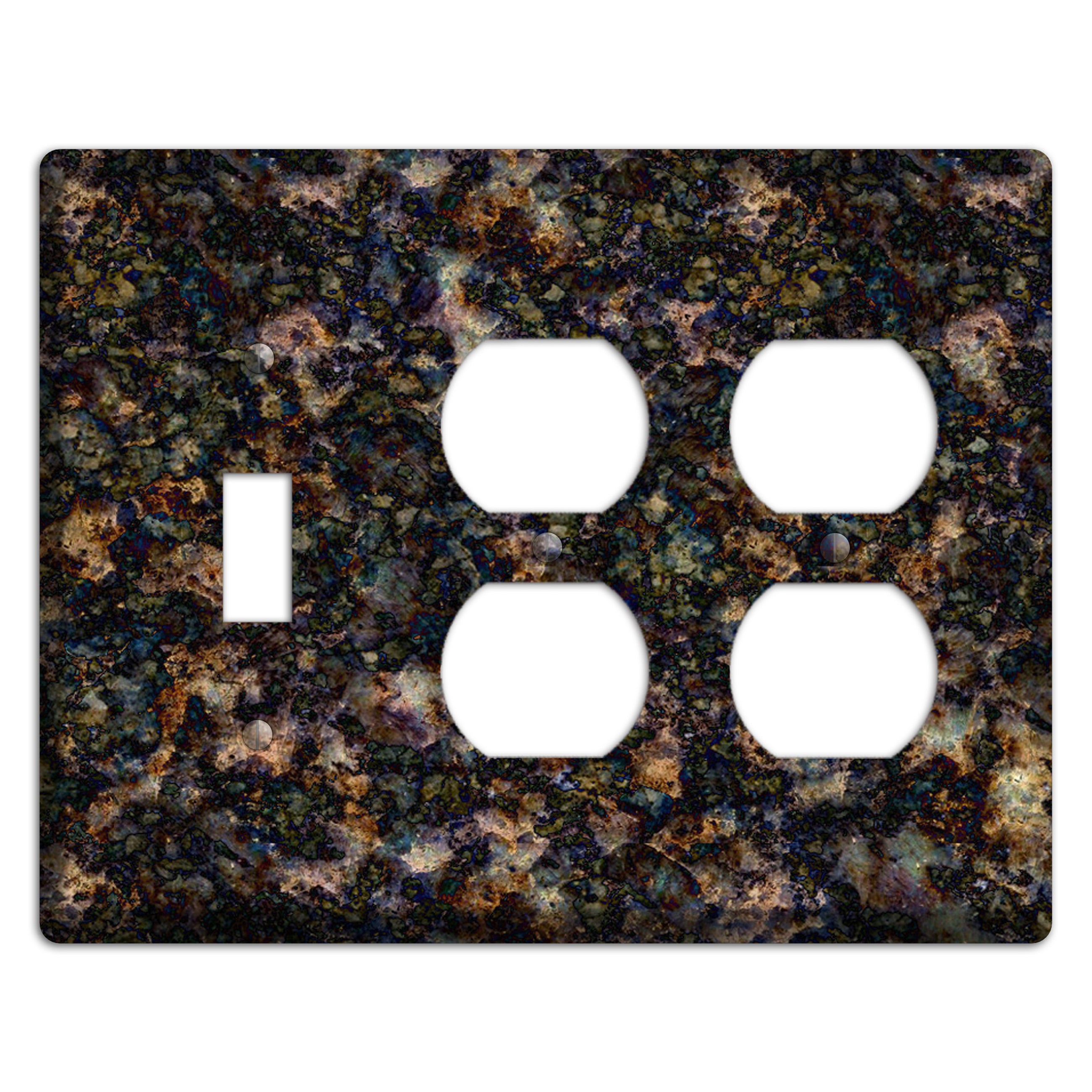 Volga Blue Granite Toggle / 2 Duplex Wallplate