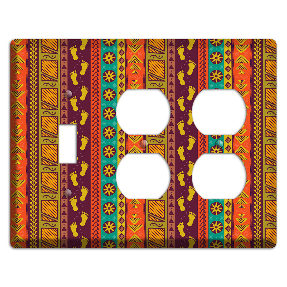 Tribal Footsteps Toggle / 2 Duplex Wallplate
