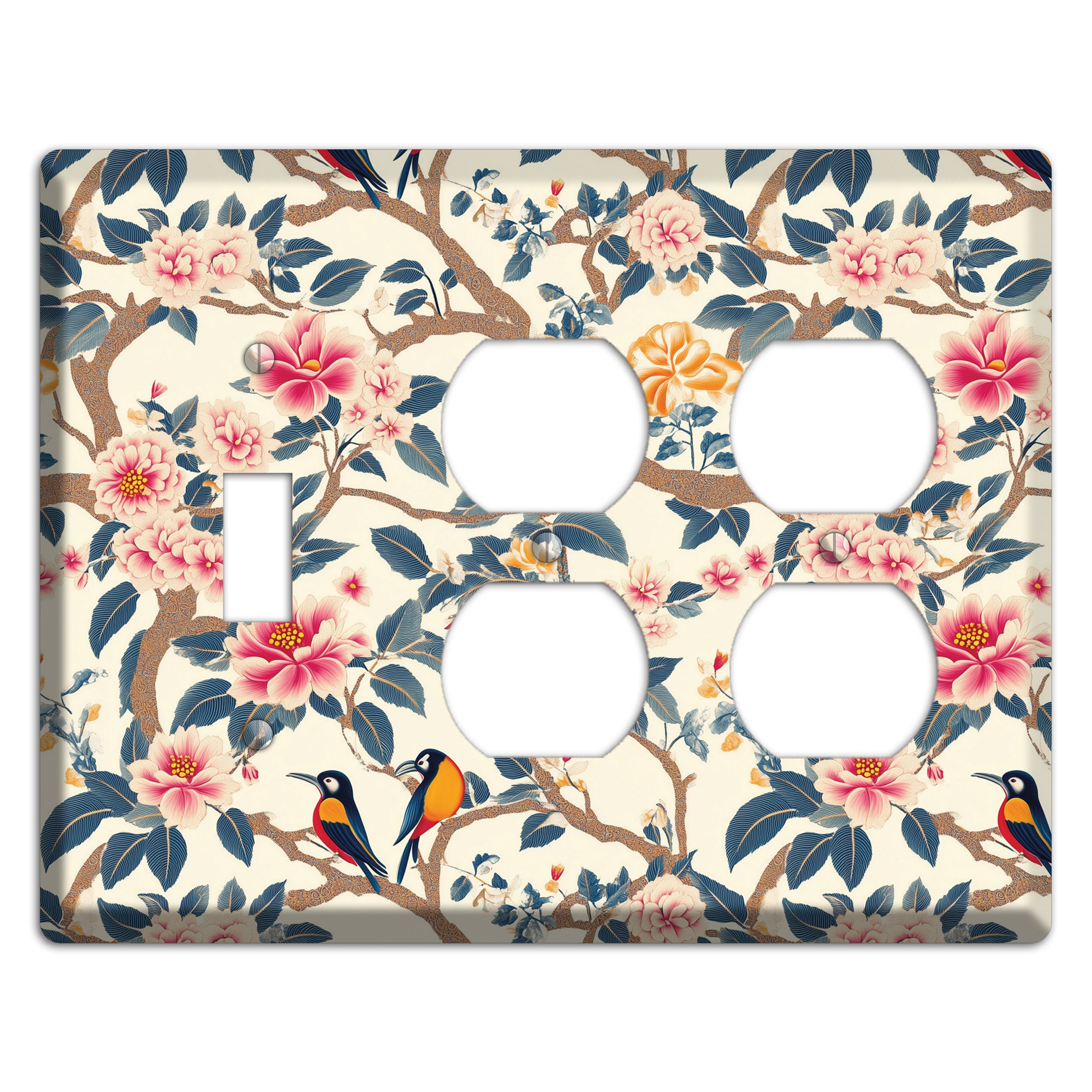 Blossom & Wing Toggle / 2 Duplex Wallplate