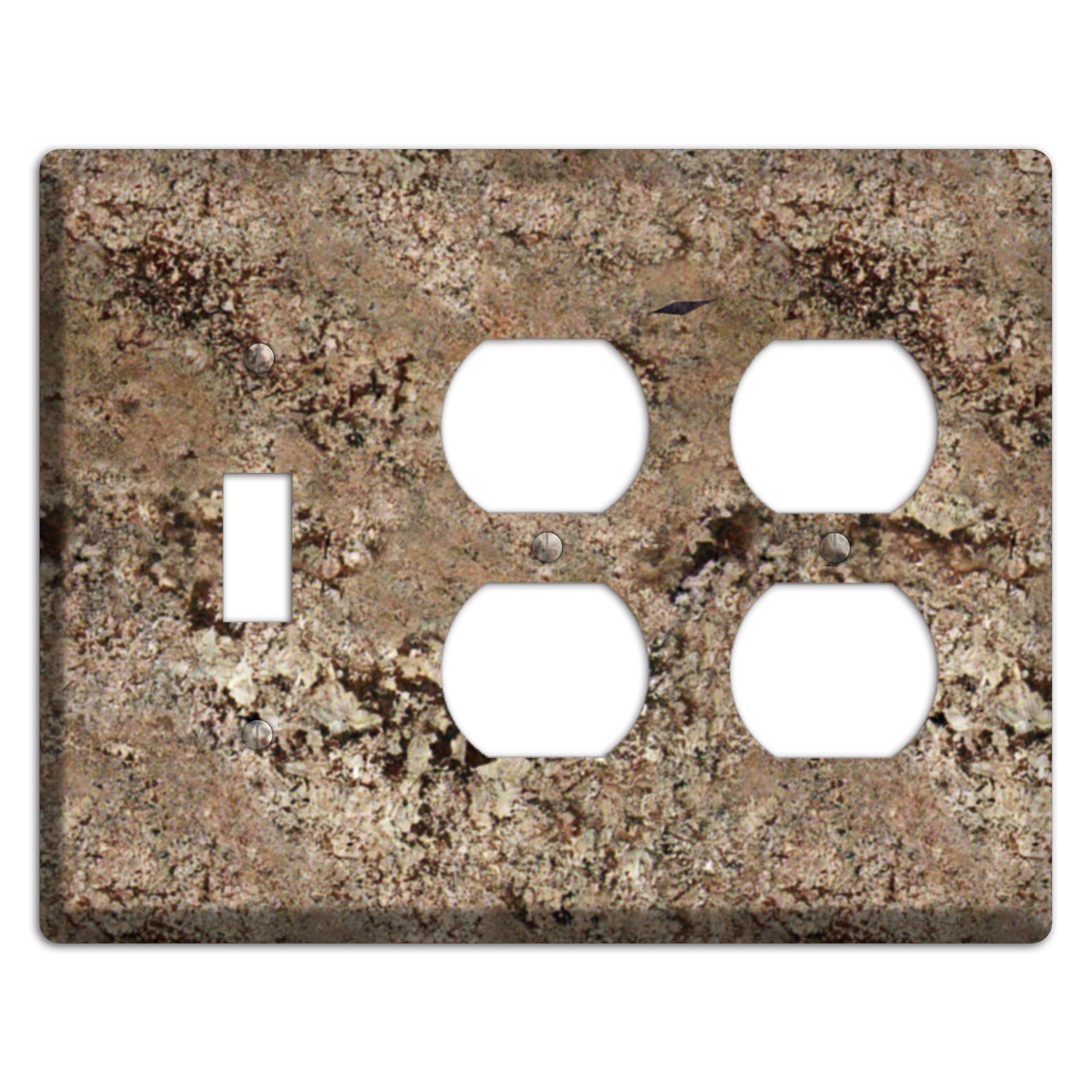 Crema Bordeaux Granite Toggle / 2 Duplex Wallplate
