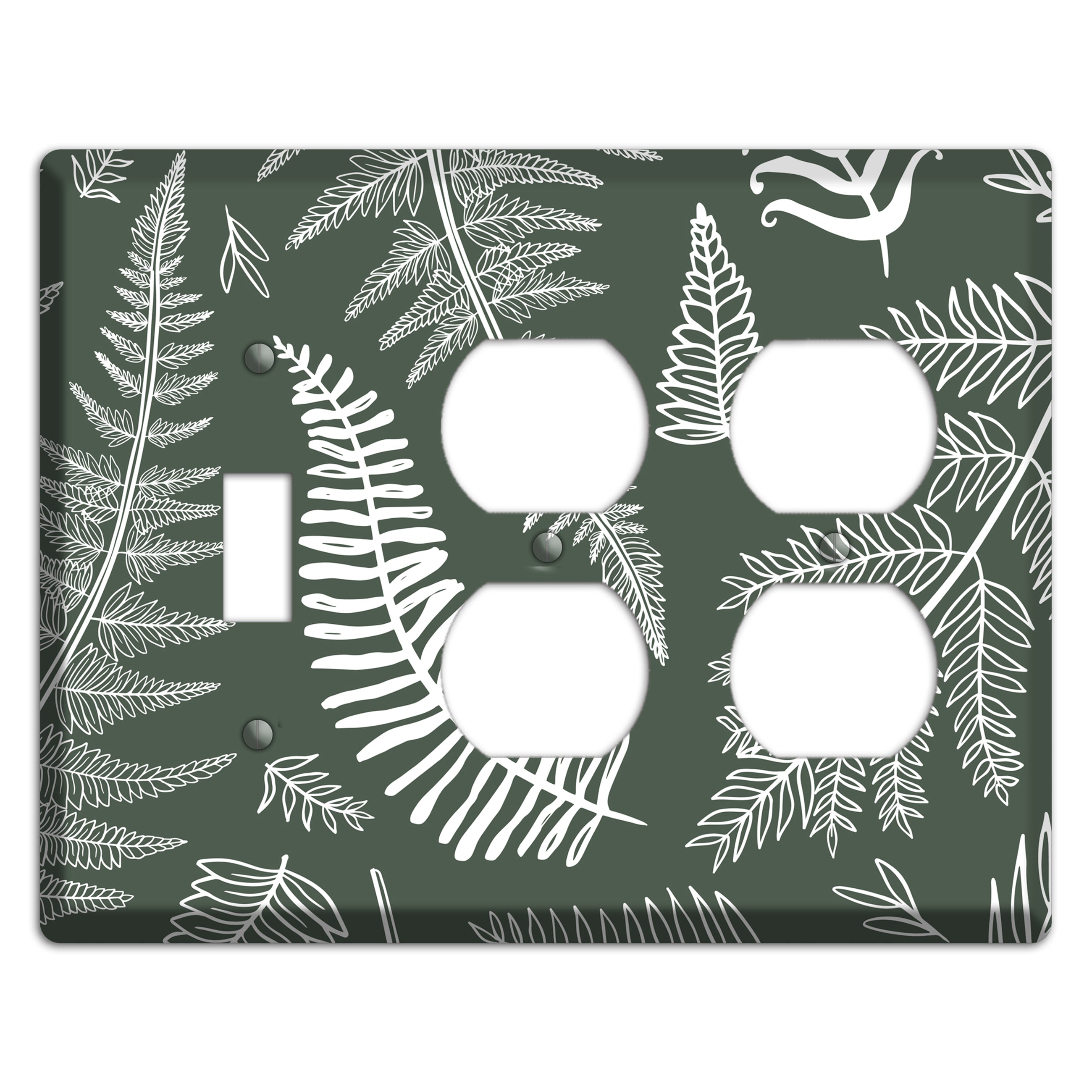 Forest Floor Etching Toggle / 2 Duplex Wallplate