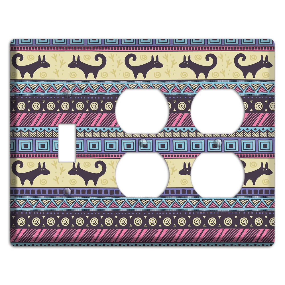 Folk Fox Stripes Toggle / 2 Duplex Wallplate