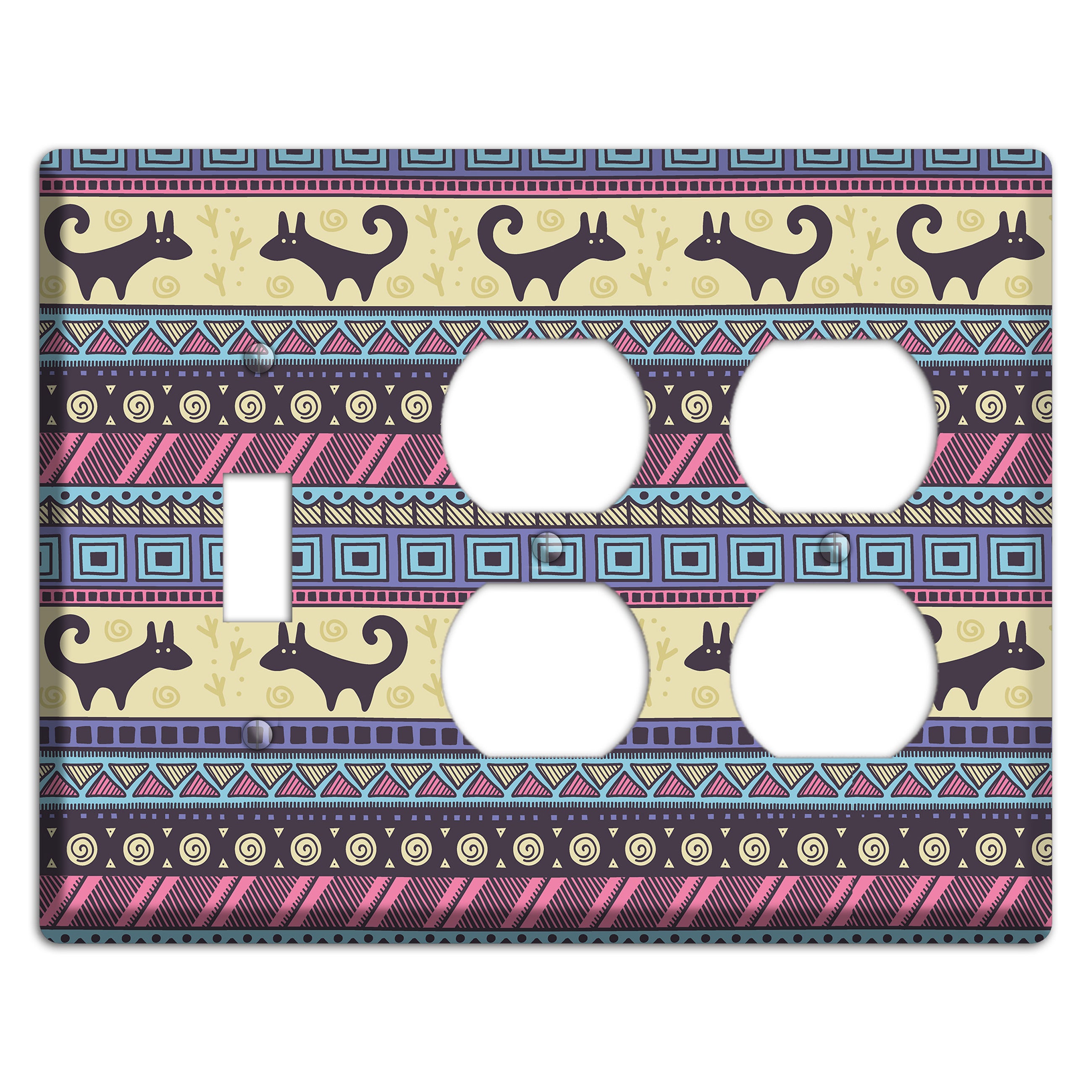 Folk Fox Stripes Toggle / 2 Duplex Wallplate