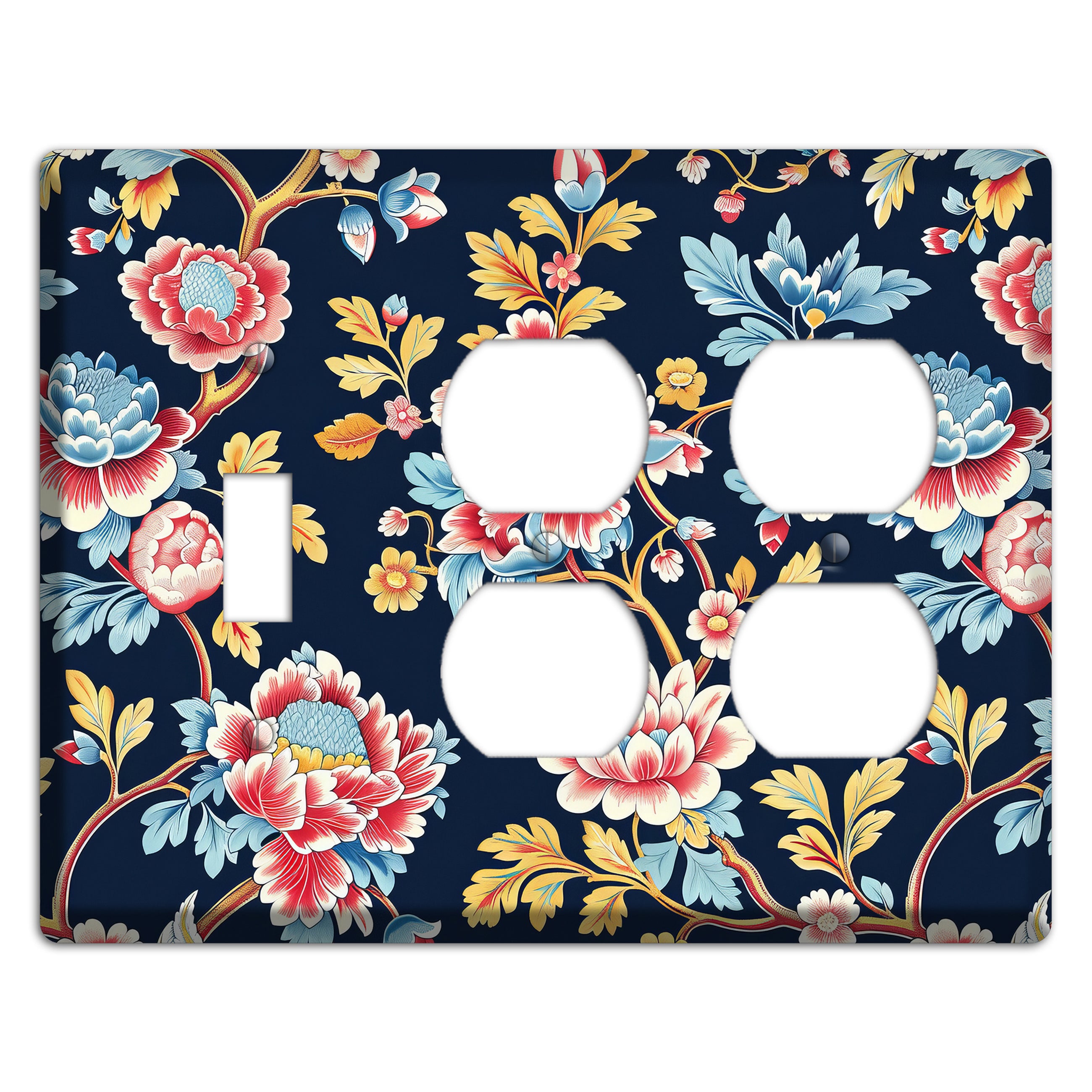 Midnight Garden Bloom Toggle / 2 Duplex Wallplate