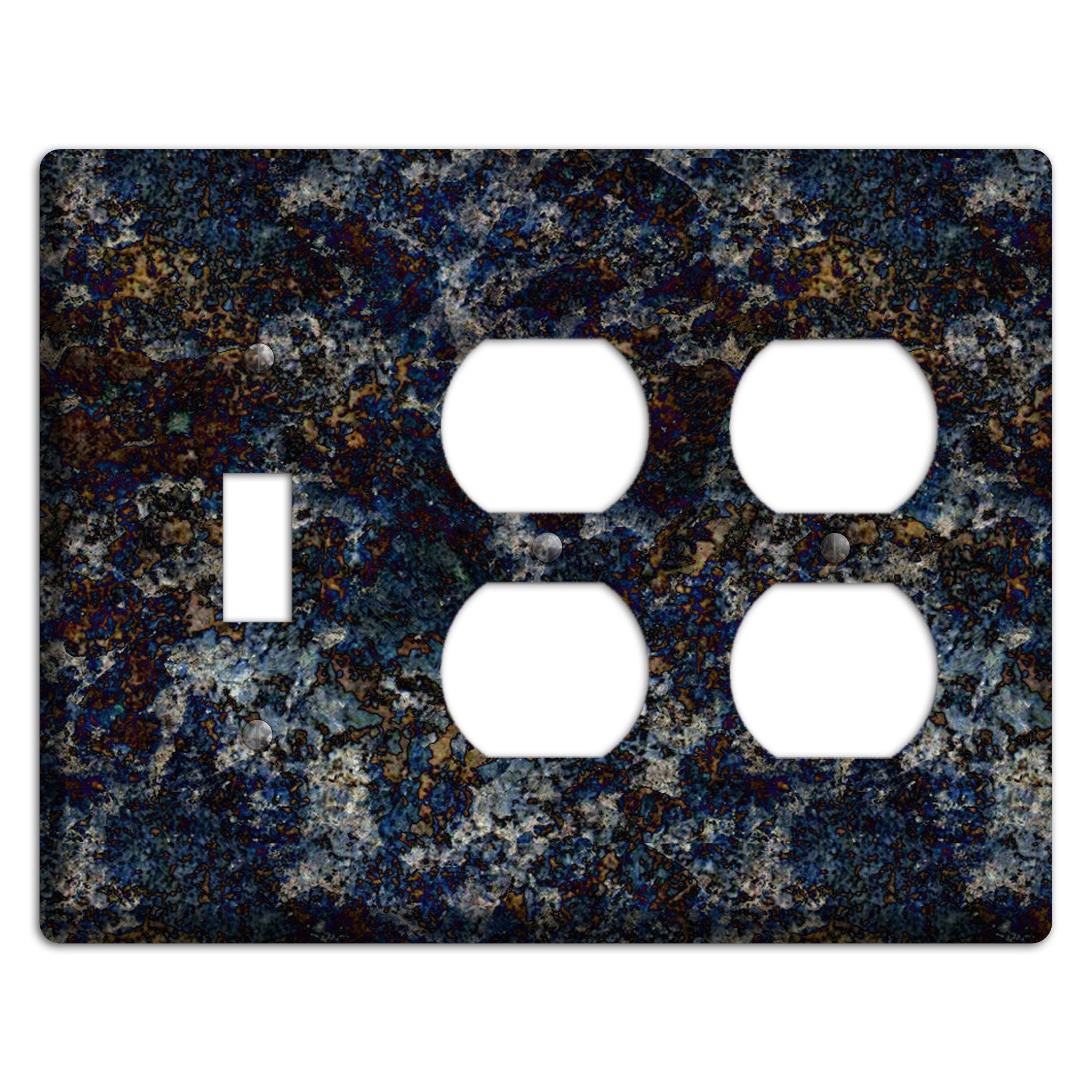 Blue Louise Granite Toggle / 2 Duplex Wallplate