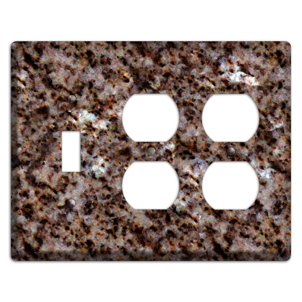 Baltic Brown Granite Toggle / 2 Duplex Wallplate