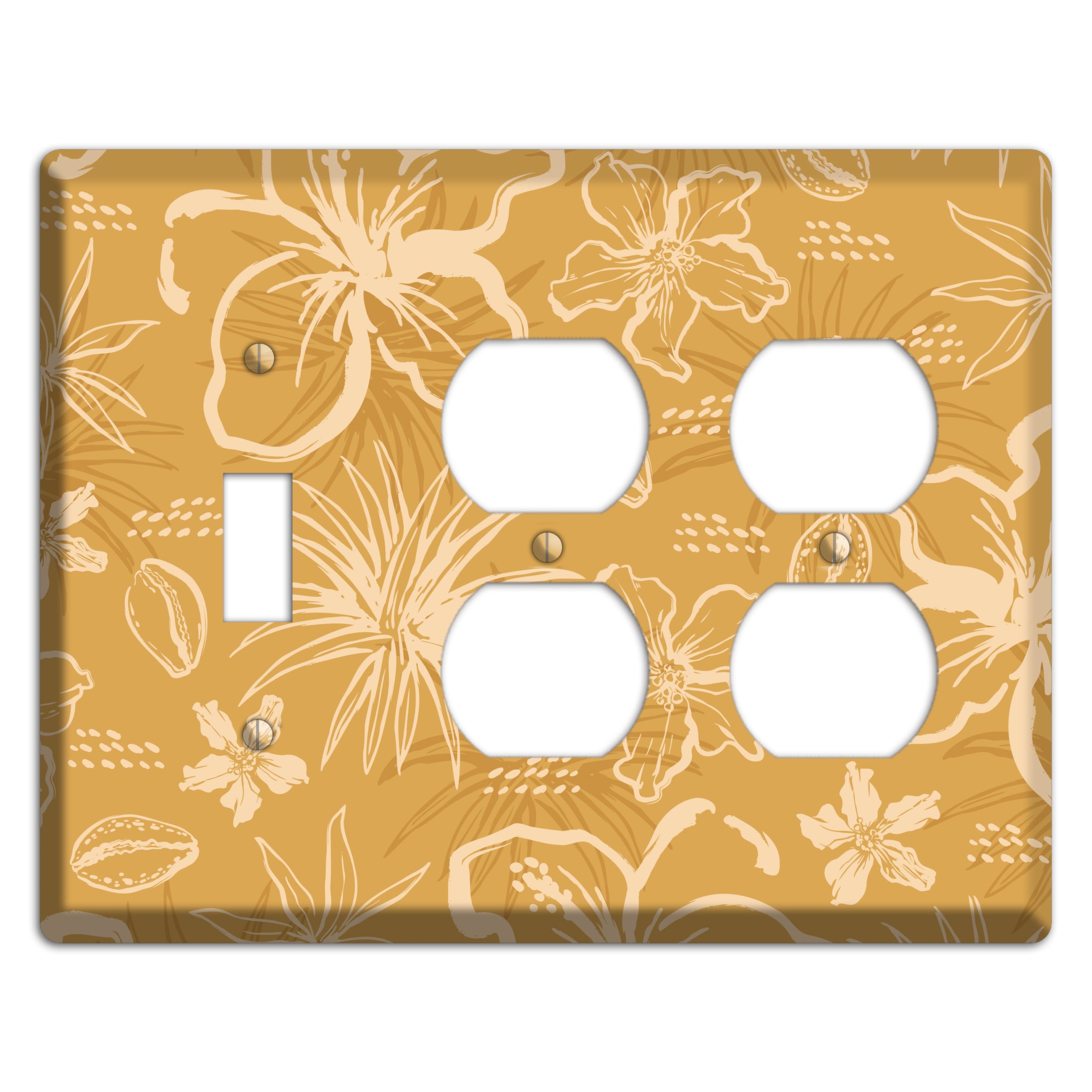 Golden Hibiscus Drift Toggle / 2 Duplex Wallplate