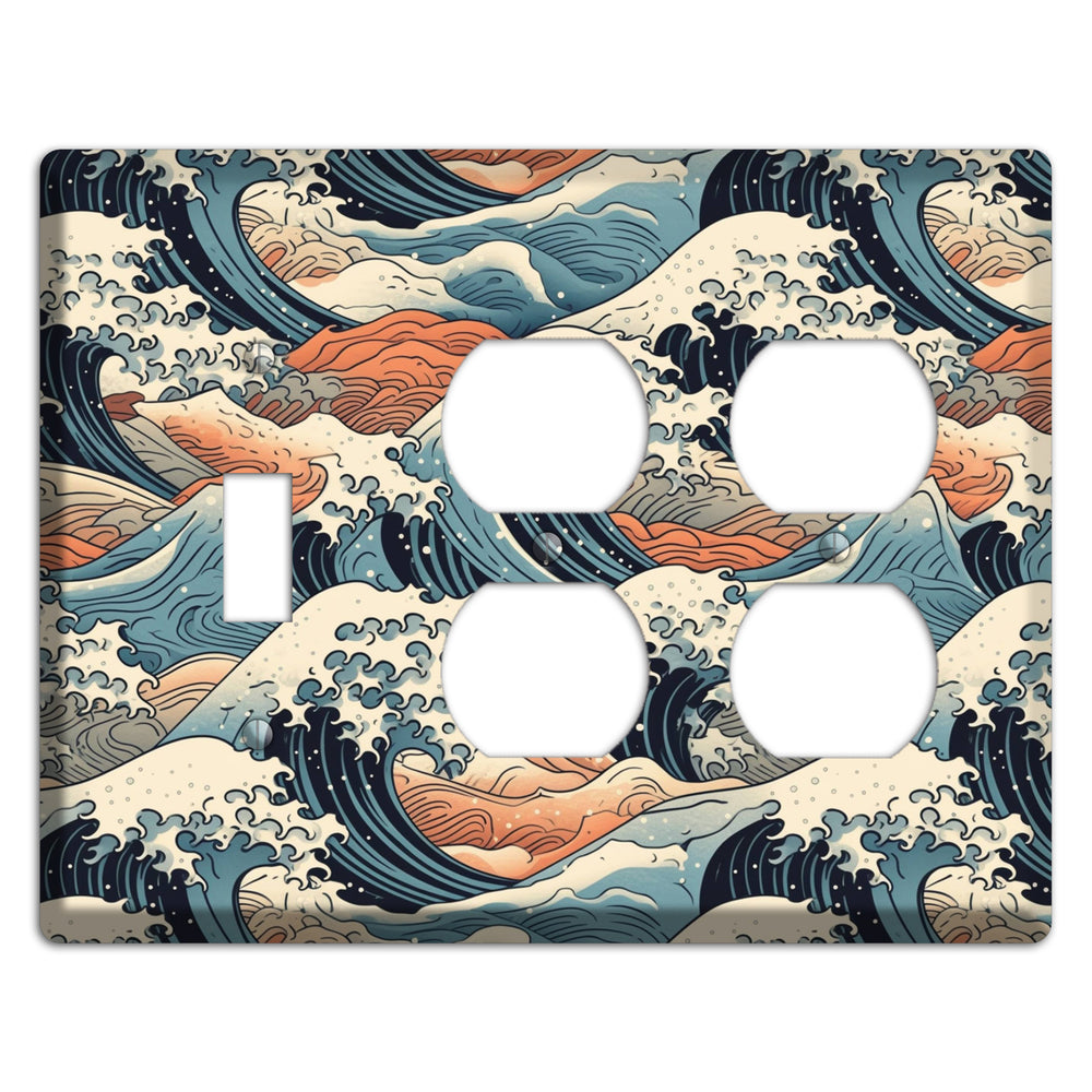 Crashing Tide Scroll Toggle / 2 Duplex Wallplate