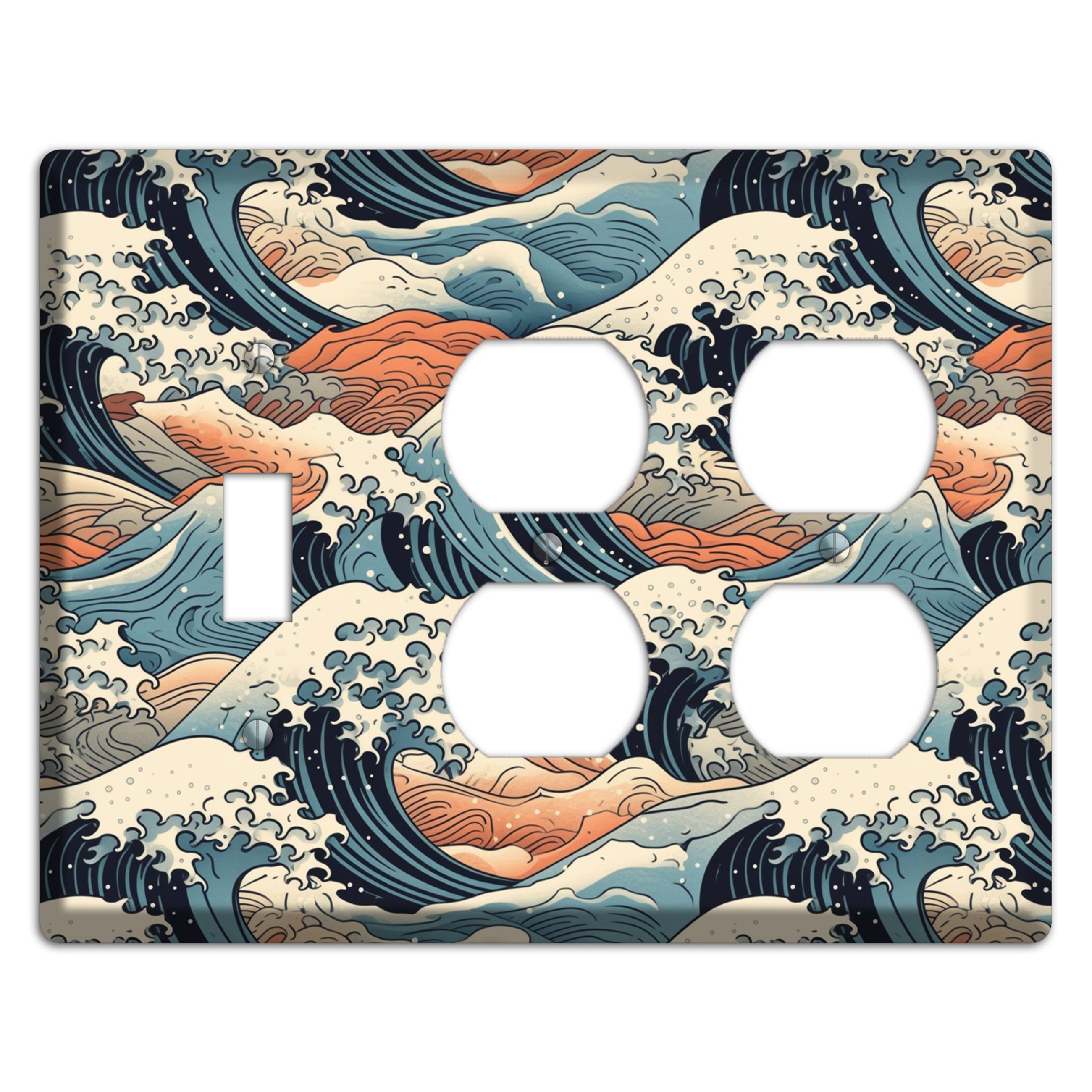 Crashing Tide Scroll Toggle / 2 Duplex Wallplate