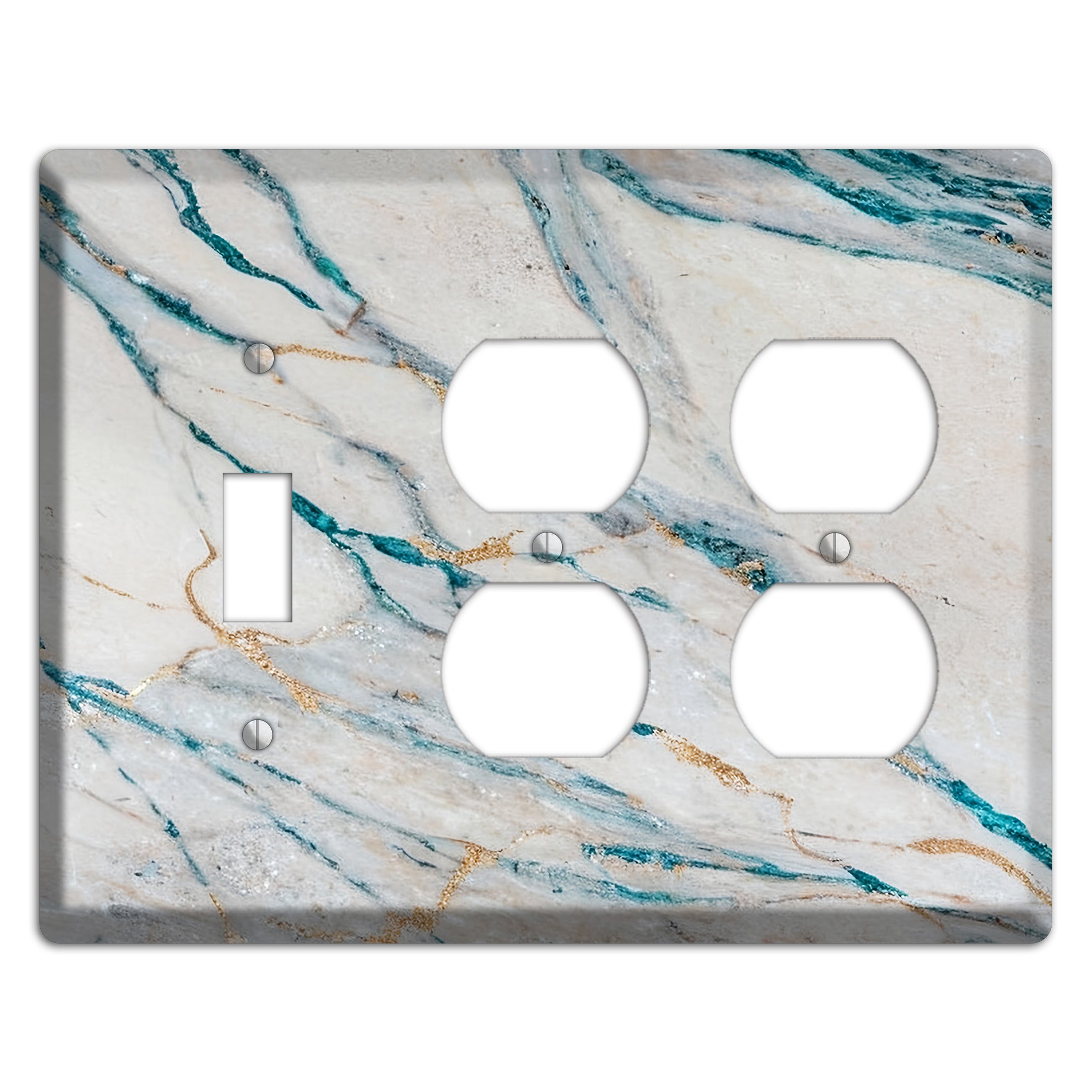 Bondi Blue Marble Toggle / 2 Duplex Wallplate