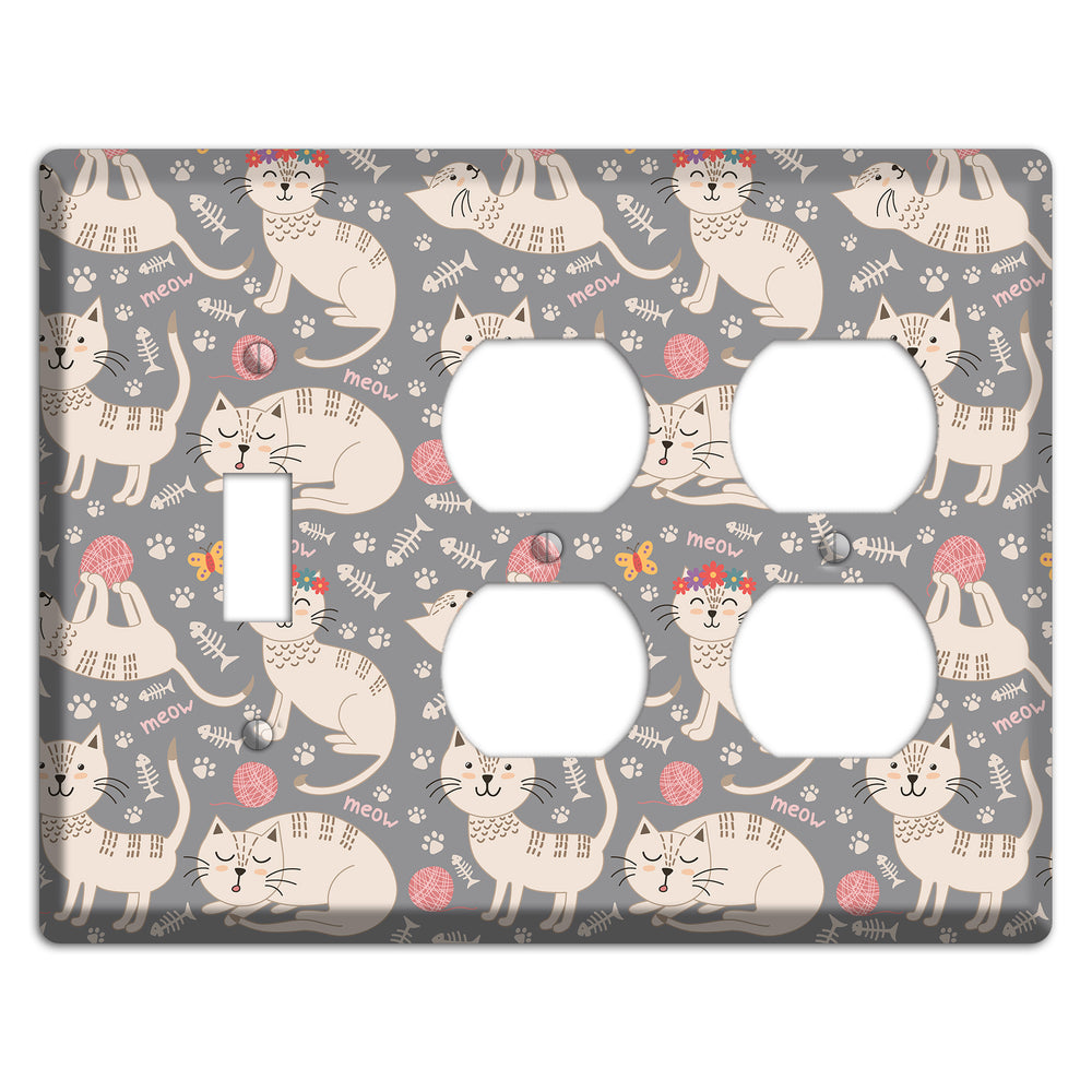Meow Mix (Gray) Toggle / 2 Duplex Wallplate
