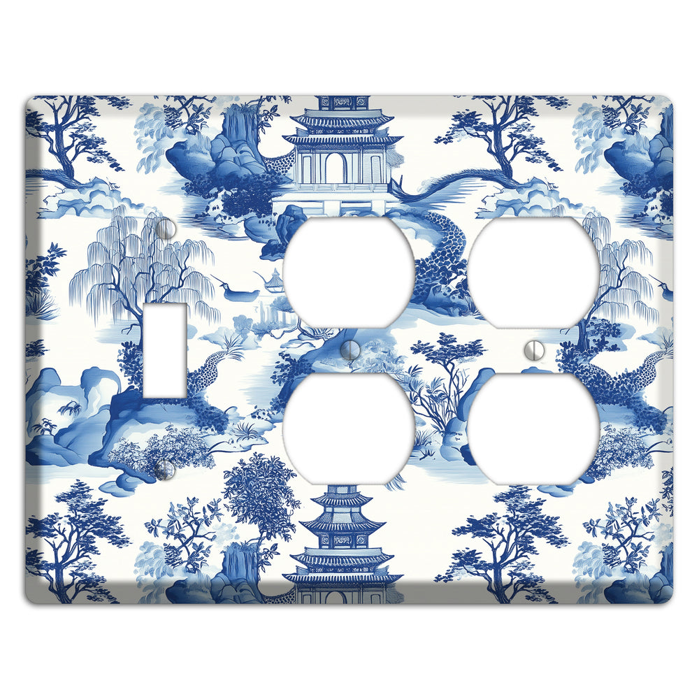 Willow & Pagoda Toggle / 2 Duplex Wallplate