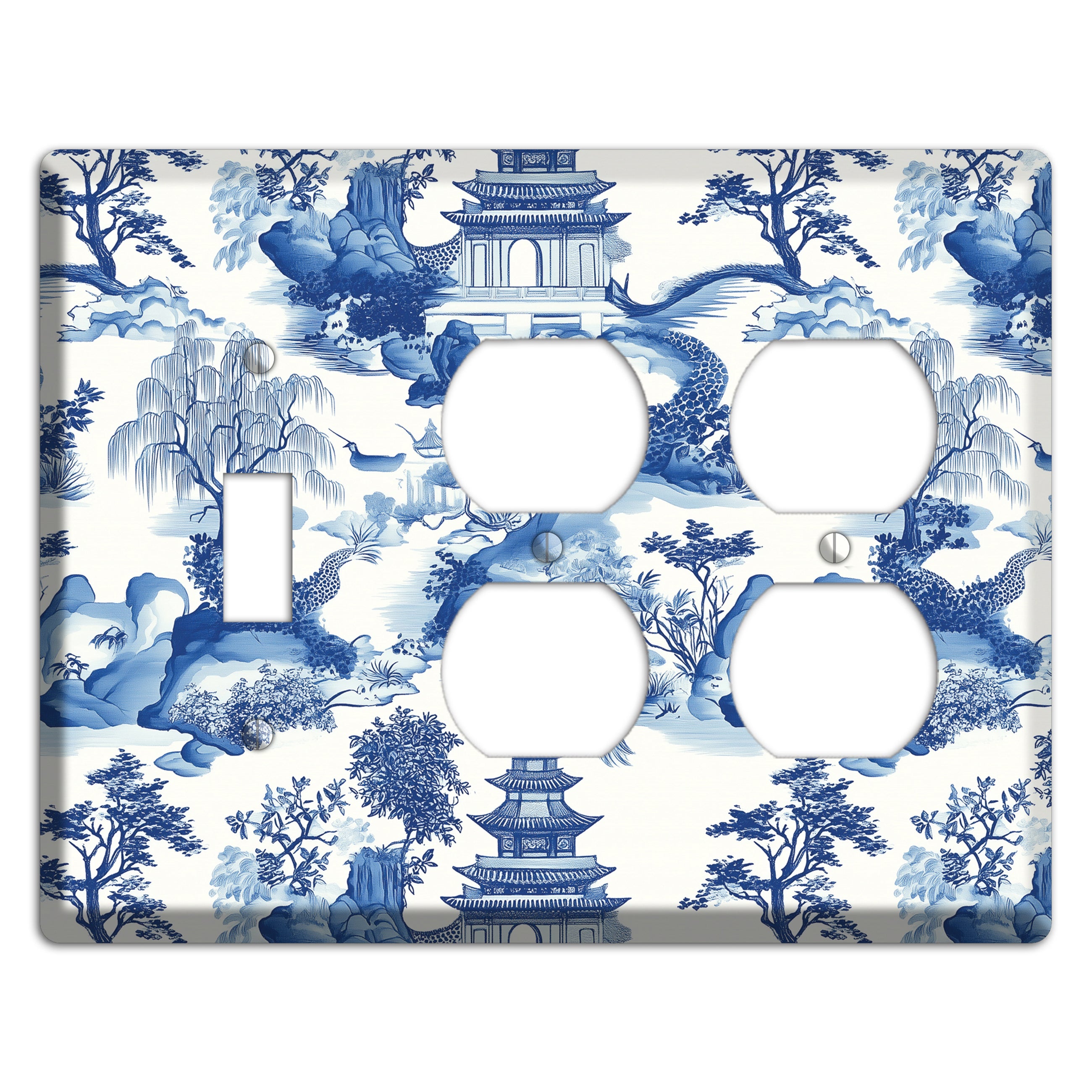 Willow & Pagoda Toggle / 2 Duplex Wallplate