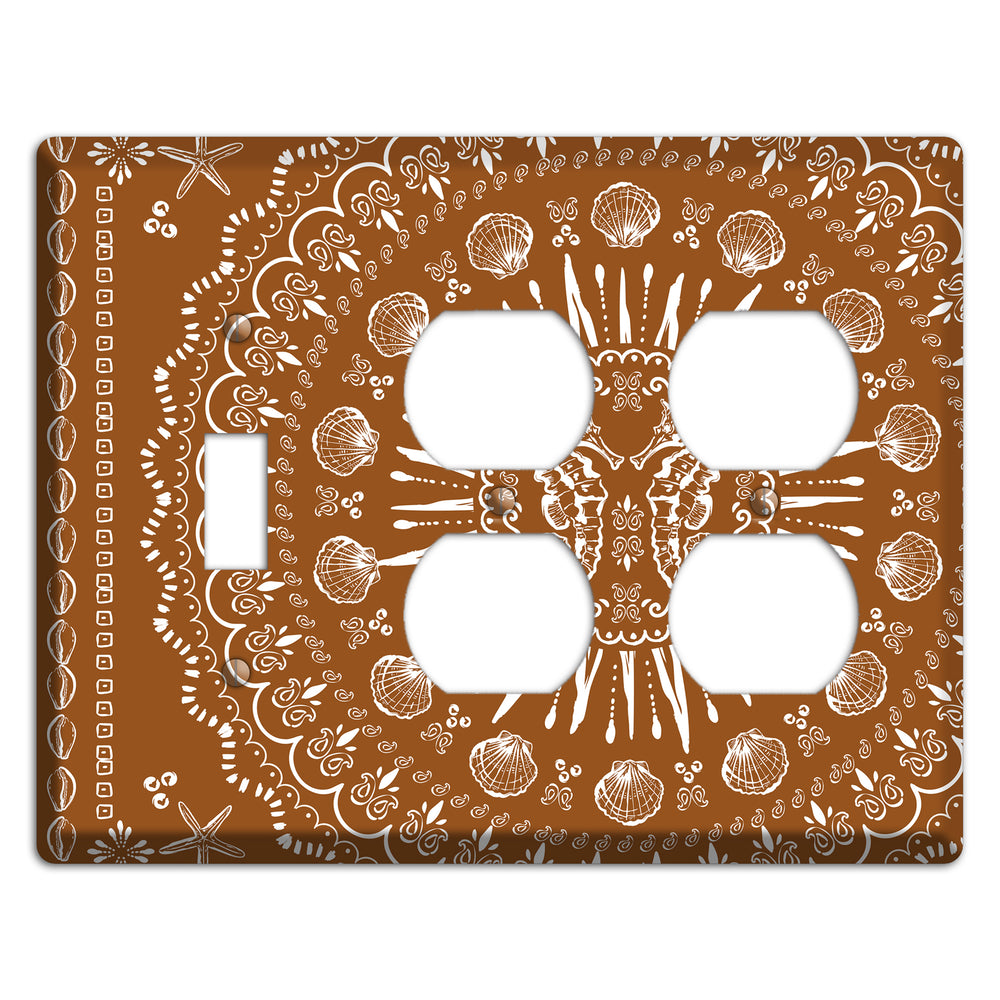 Russet Seahorse Mandala Toggle / 2 Duplex Wallplate